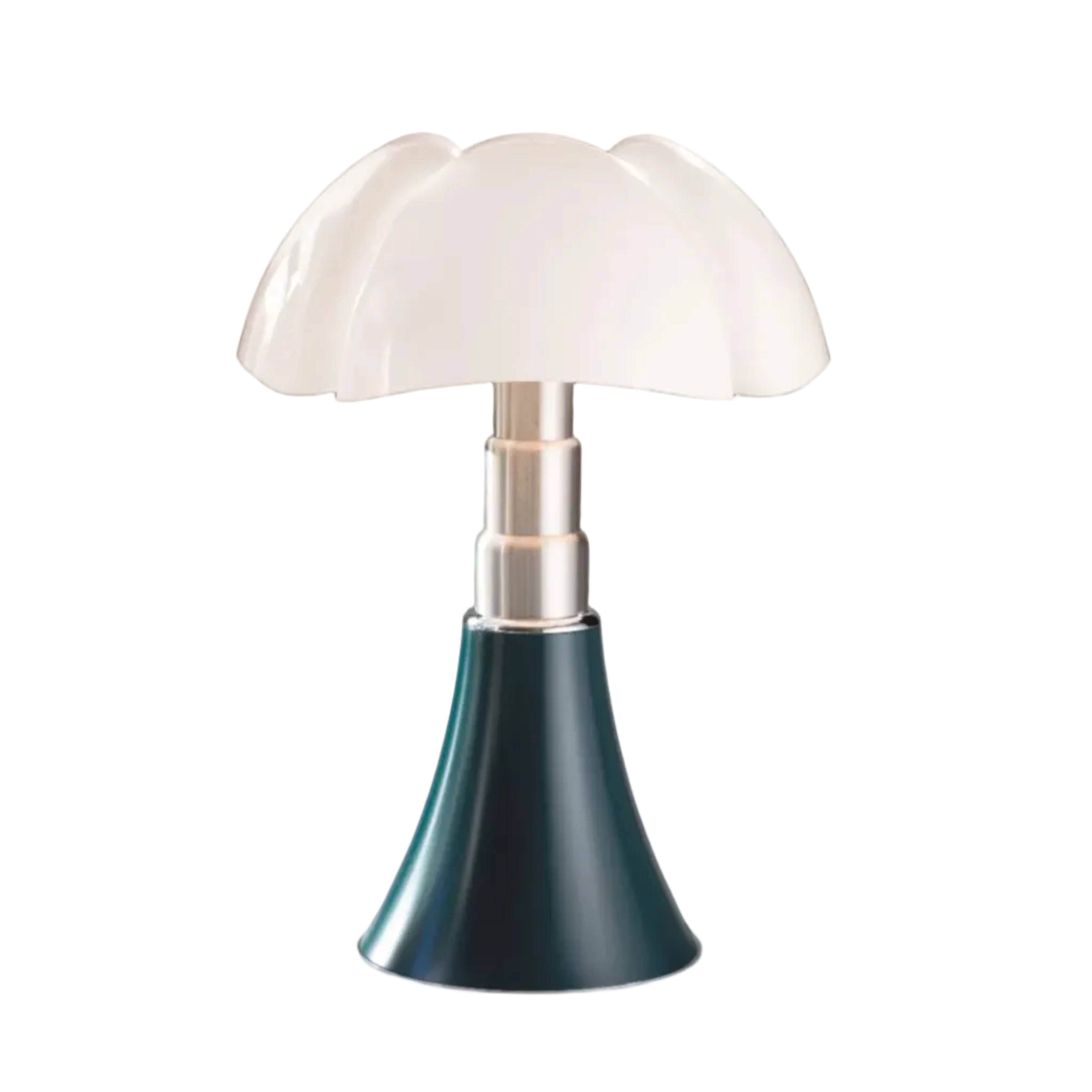 Lampa stołowa PIPISTRELLO opalowy klosz z ciemnozieloną podstawą