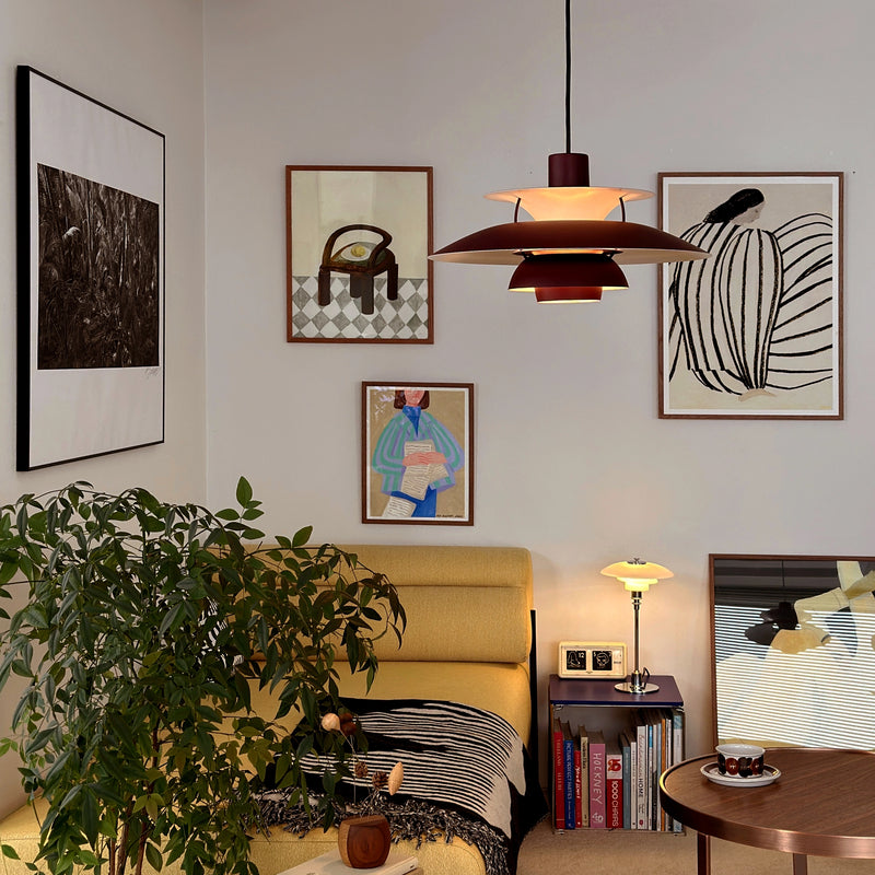 Hanglamp PH 5 monochromatisch bordeauxrood
