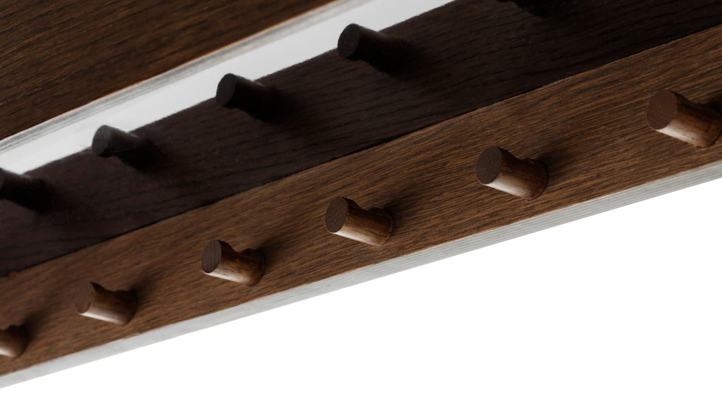 Wall shelf with hanger EPOCH dark oak veneer