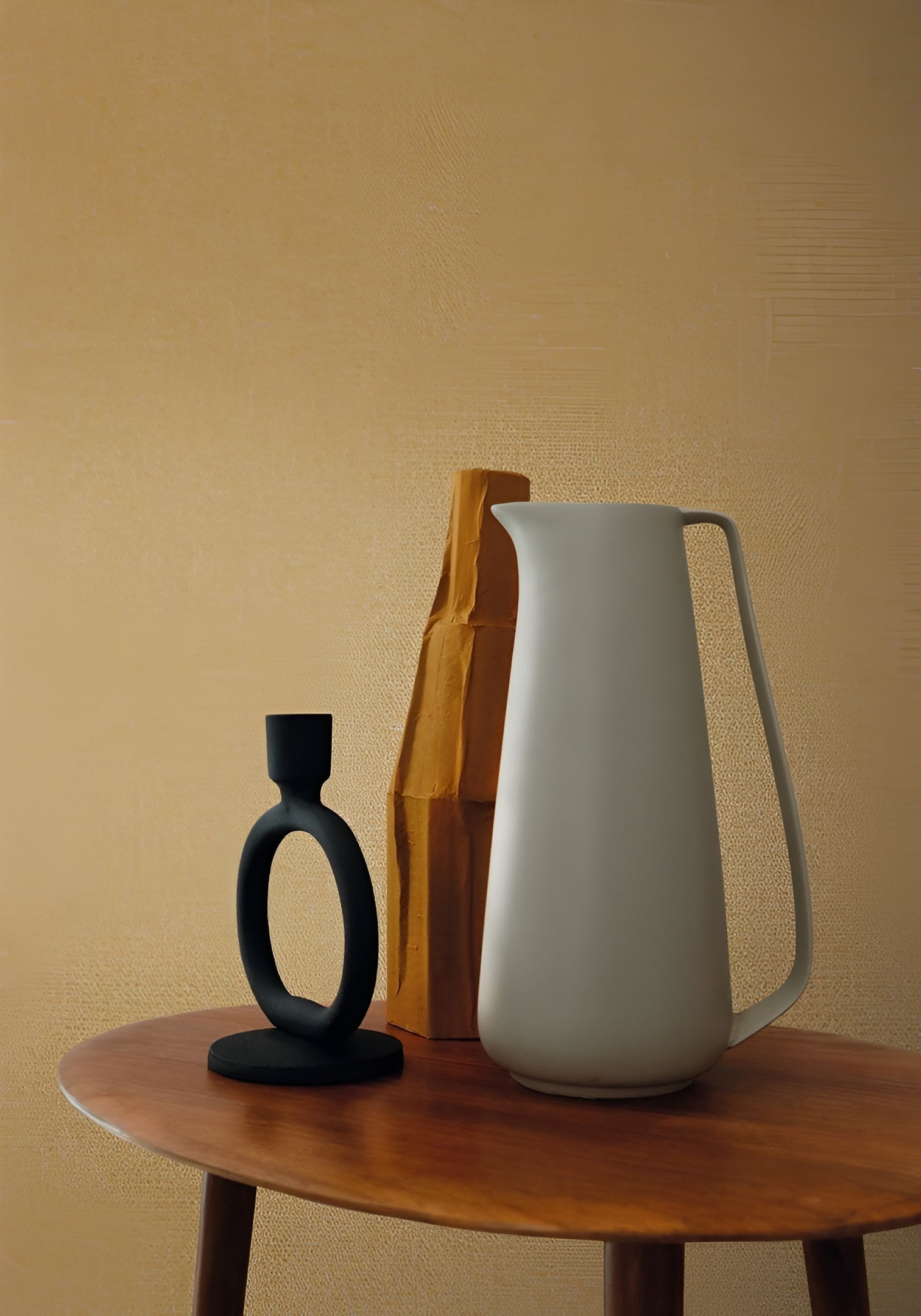 Smooth matte wallpaper with a pearlescent effect OCTA - mustard ochre