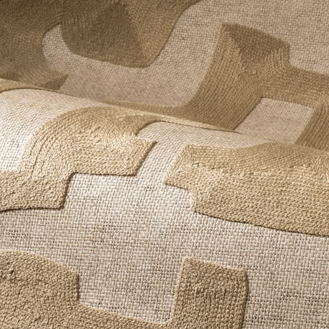 Geweven behang met geometrisch patroon SONATE - BEIGE MARRON GLACÉ beige met bruin