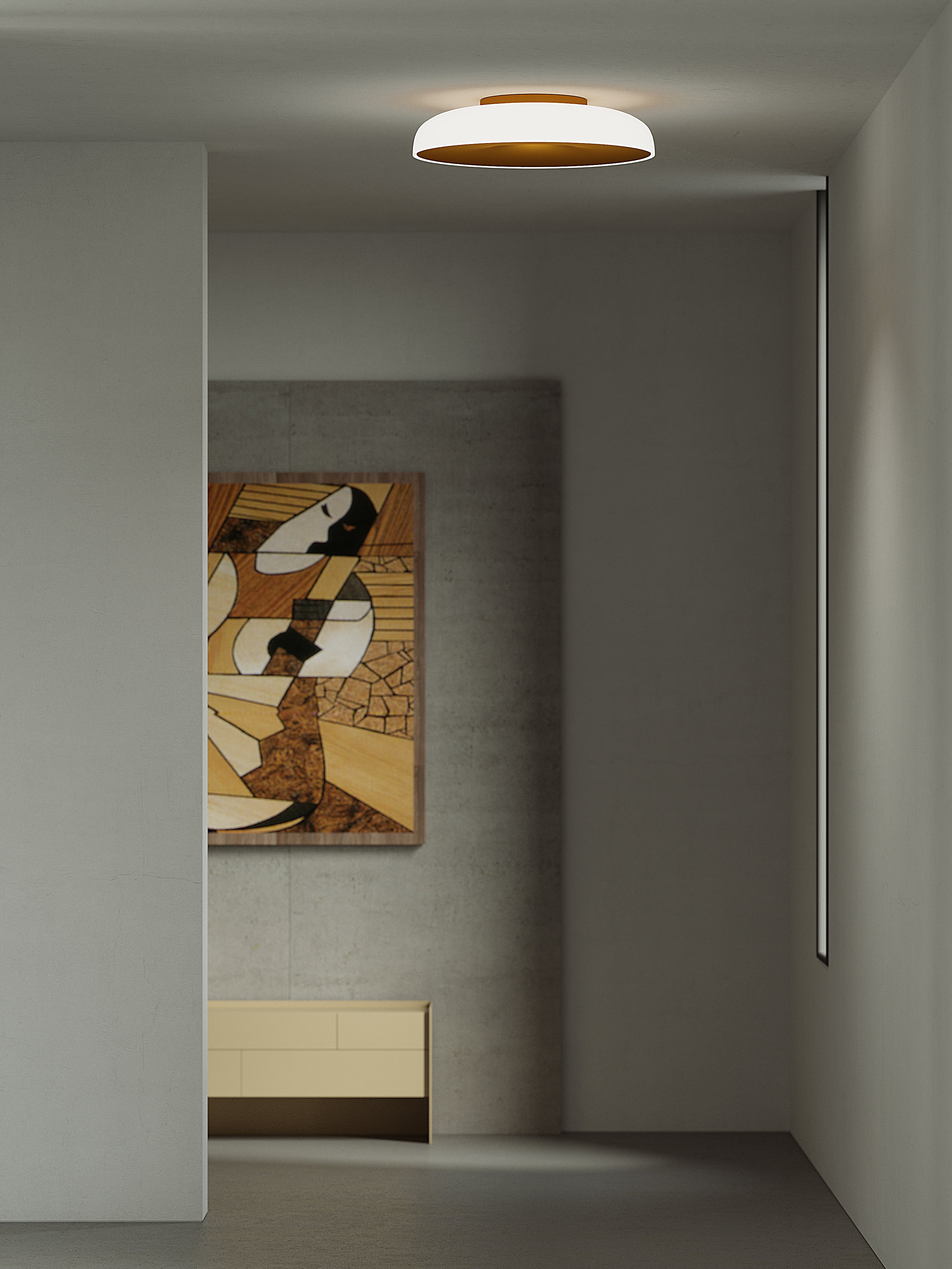 Deckenlampe CHET-B in mattem Braun mit Weiß