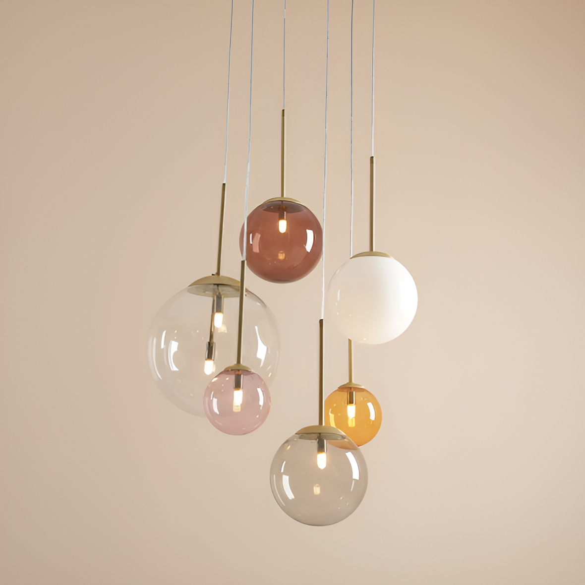 Lampa wisząca BOSSO RING kolorowe szkło – styl nowoczesny