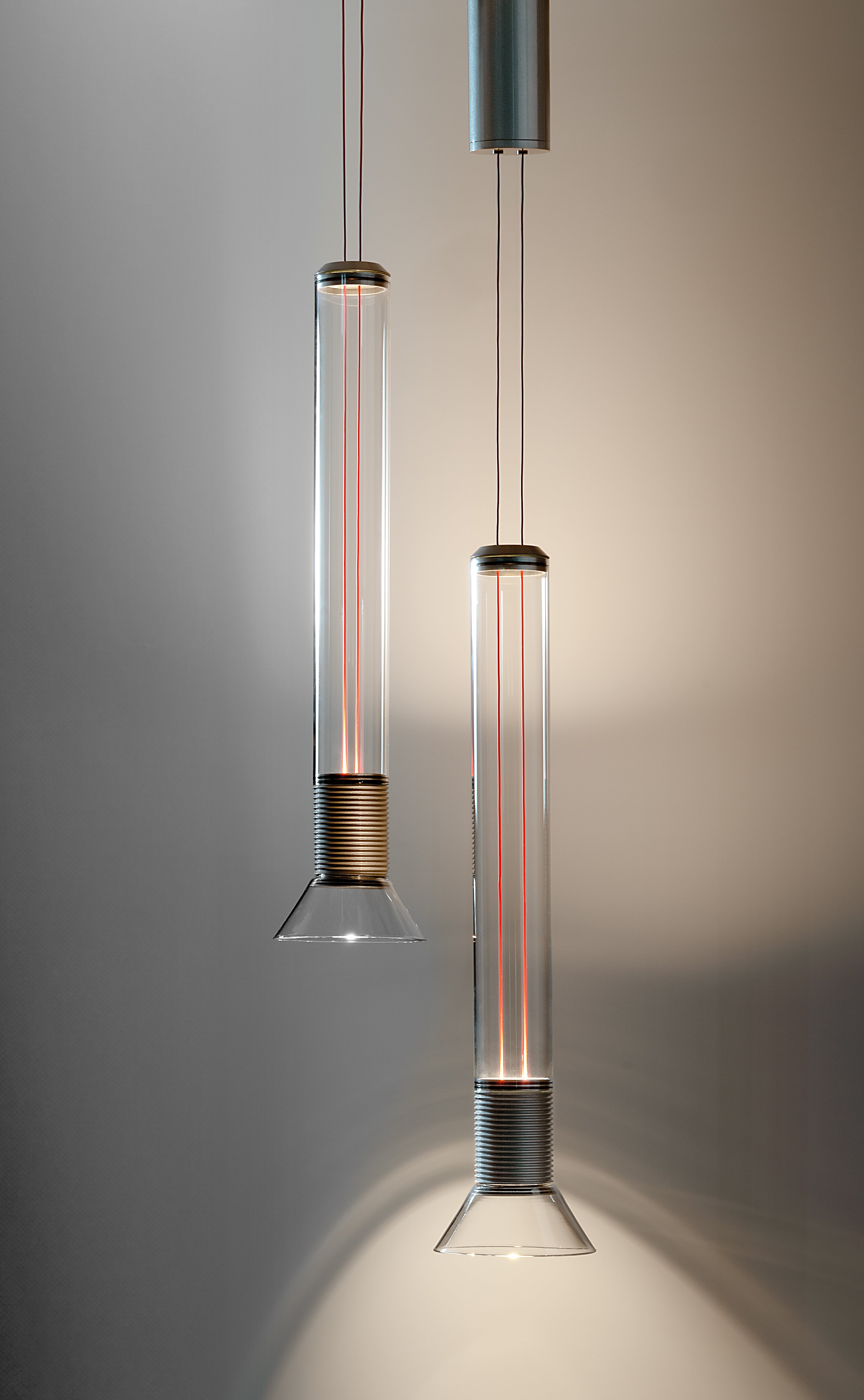 Hanglamp DIA transparant met matte bruine elementen