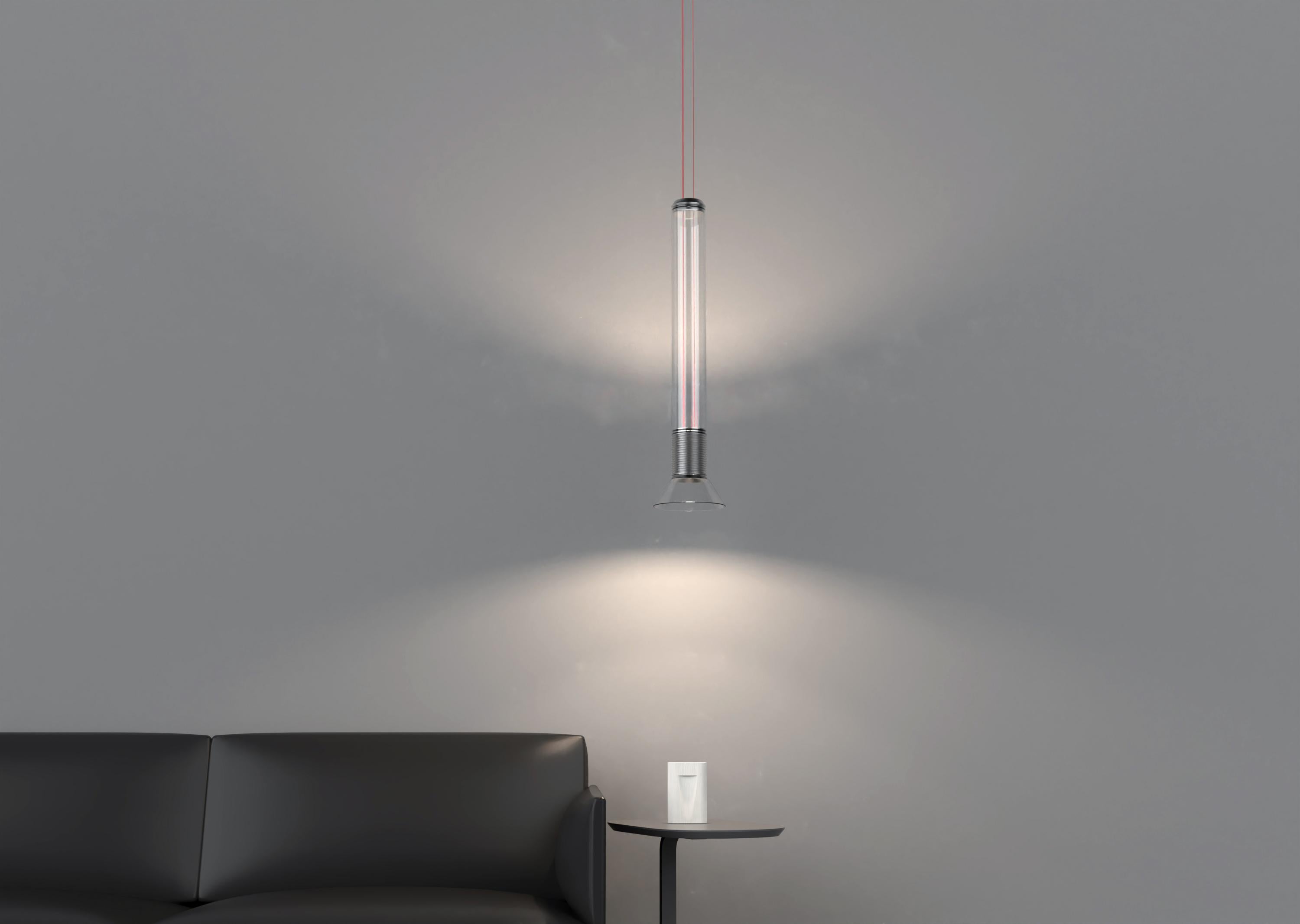Hanglamp DIA transparant met matte bruine elementen