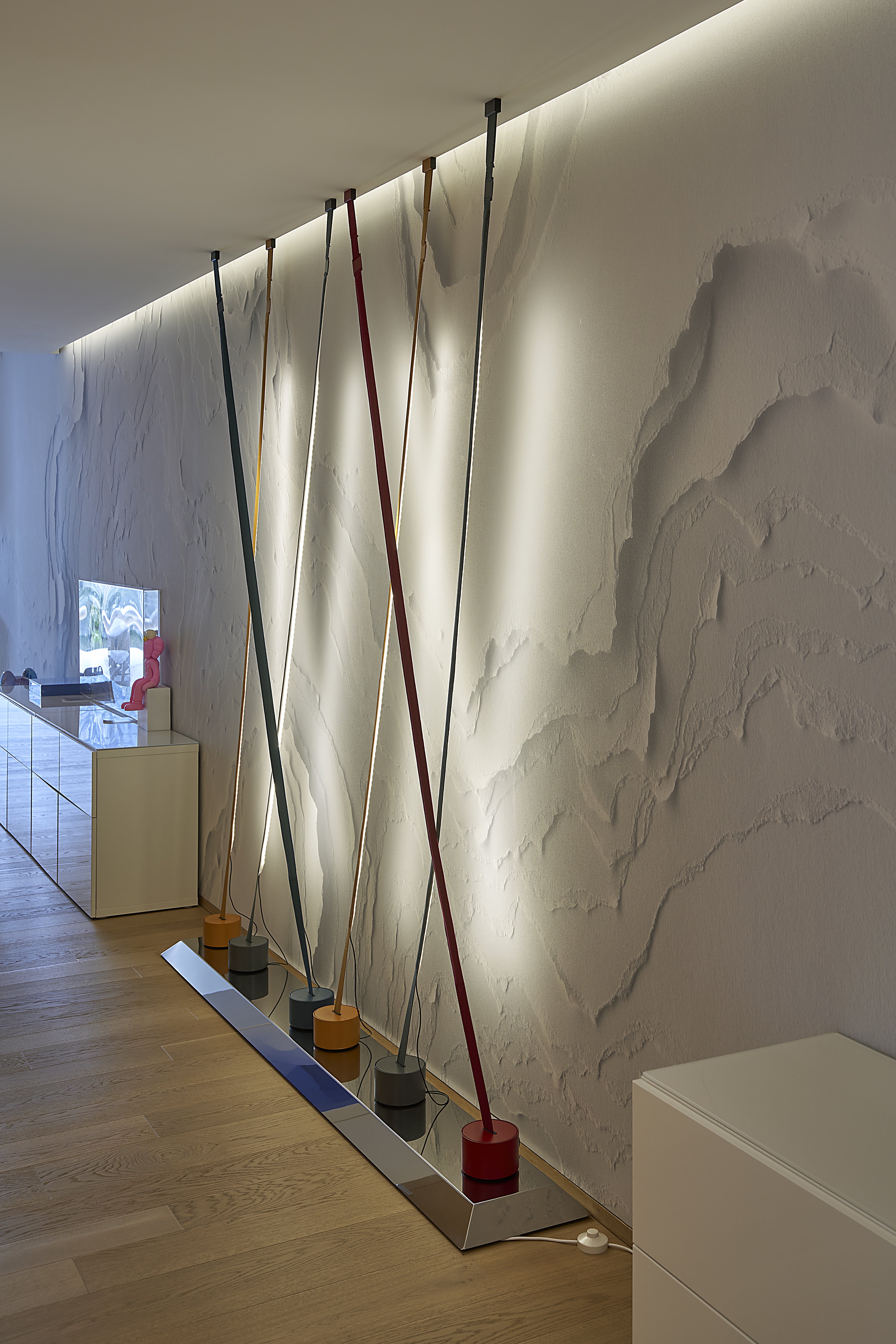 Vloerlamp ELASTICA rood