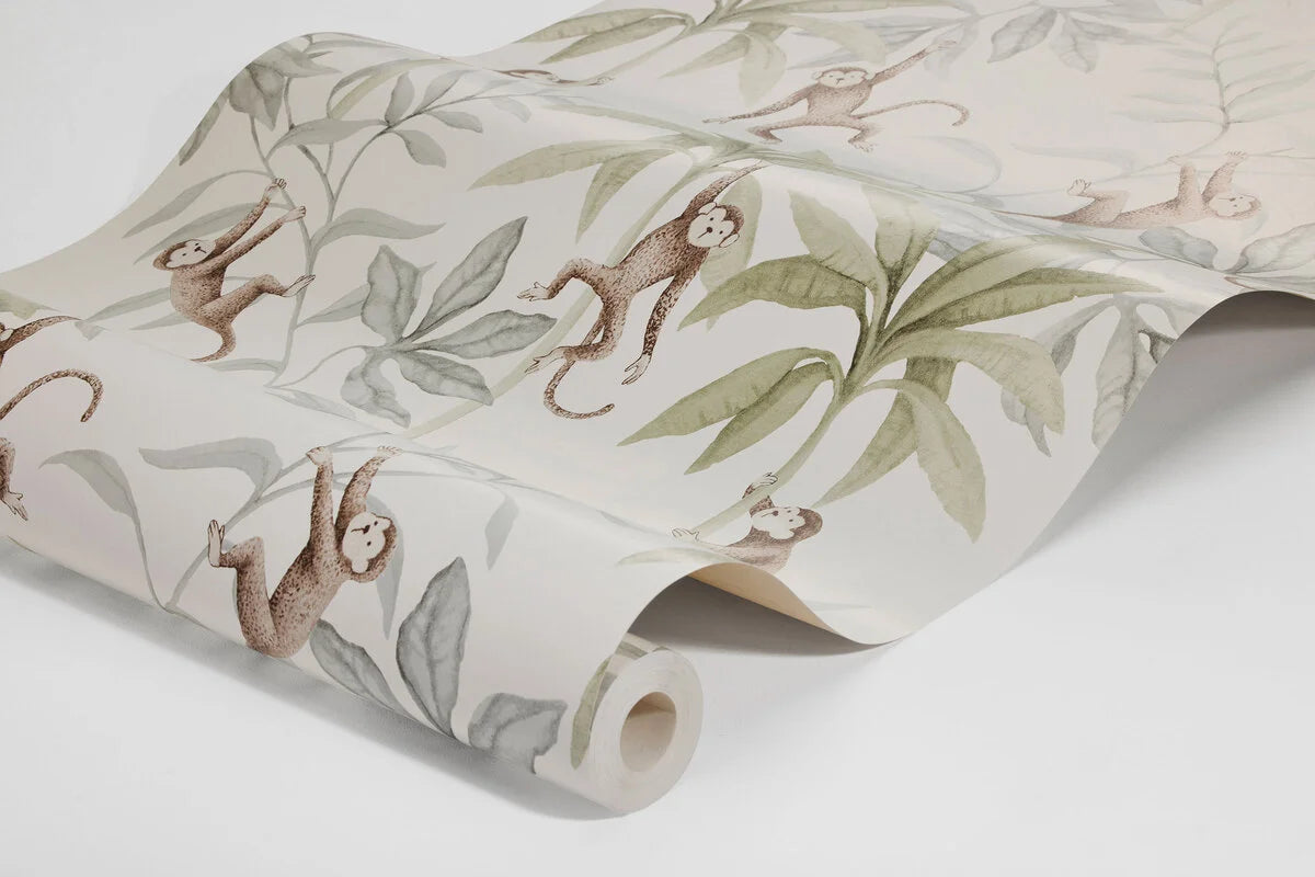 Kinderbehang met jungle-thema JUNGLE FRIENDS wit