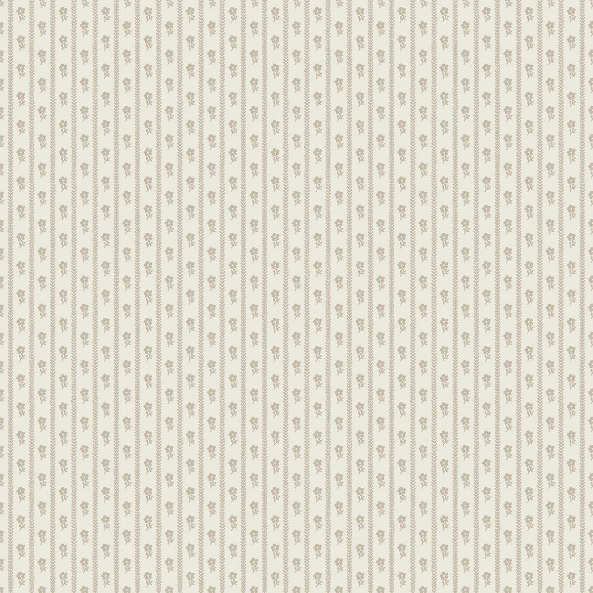 LILLA LYCKAN Beige and Brown Striped Wallpaper with Floral Motif