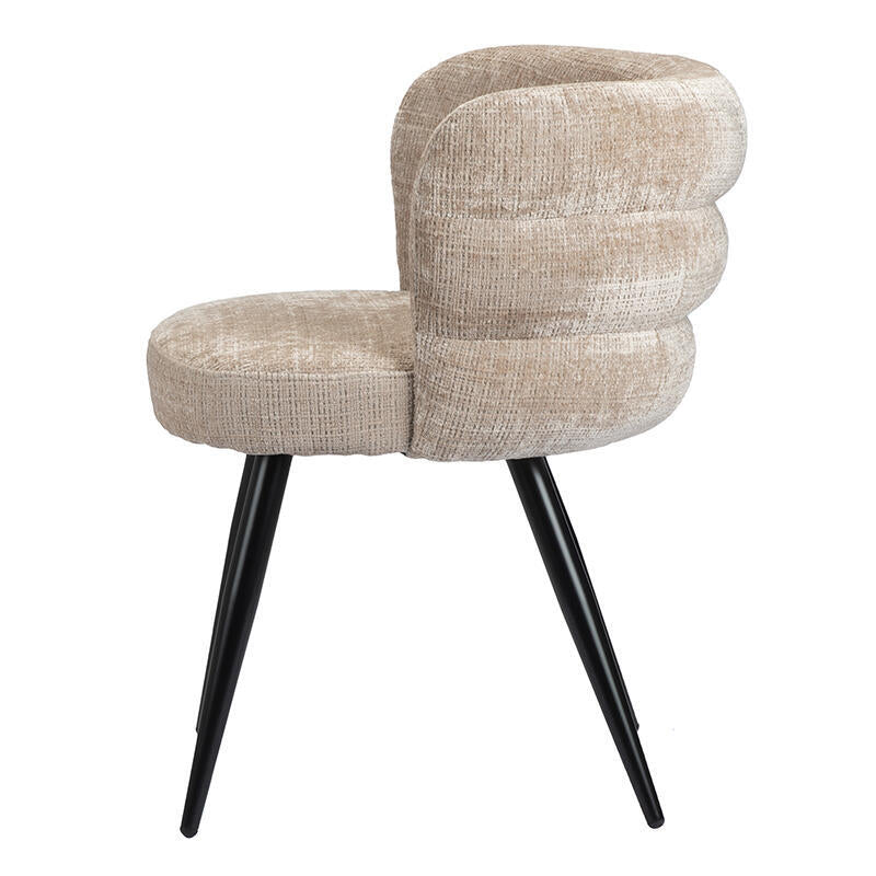 Stoel CLOUD crème beige met zwarte basis