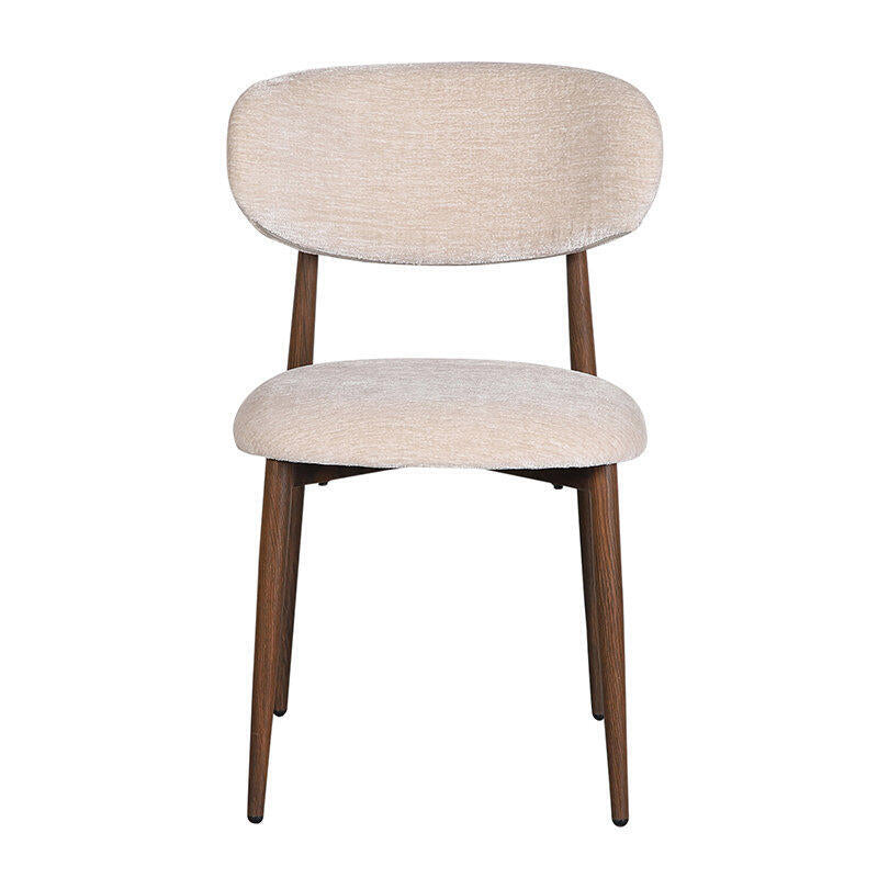 JAPANDI Chair in Beige with Dark Wooden Base