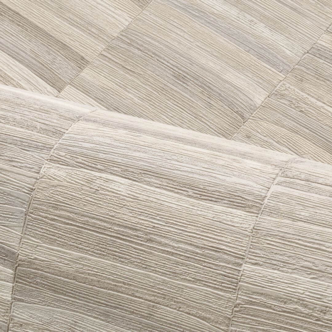 Structural striped wallpaper imitating a plant weave STYLOSA - GALET beige