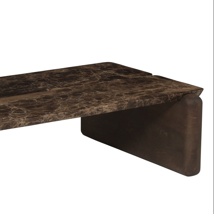 LAGRASSE Coffee Table Brown Marble