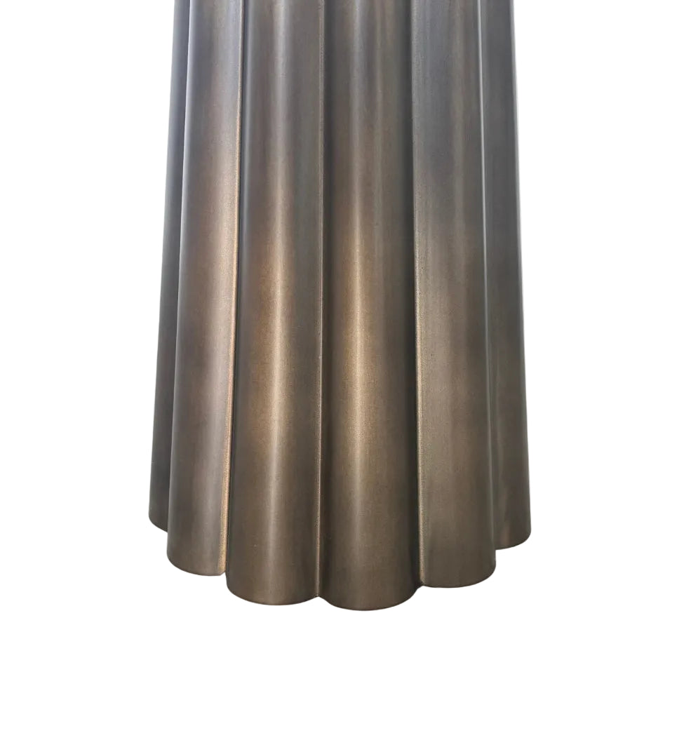 BARWICK Side Table with Glass Top and Brown Base