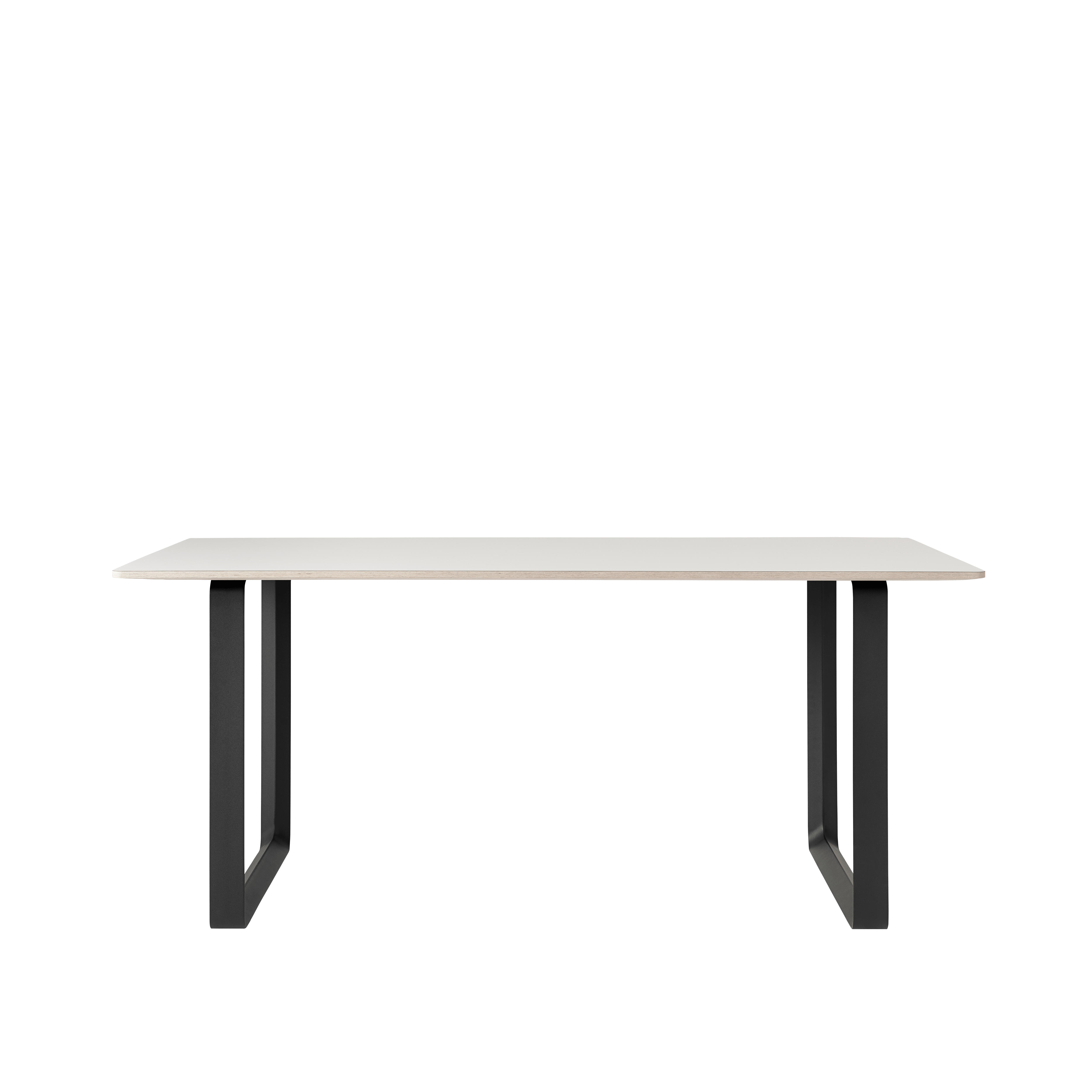 Witte tafel 70/70 met zwarte basis