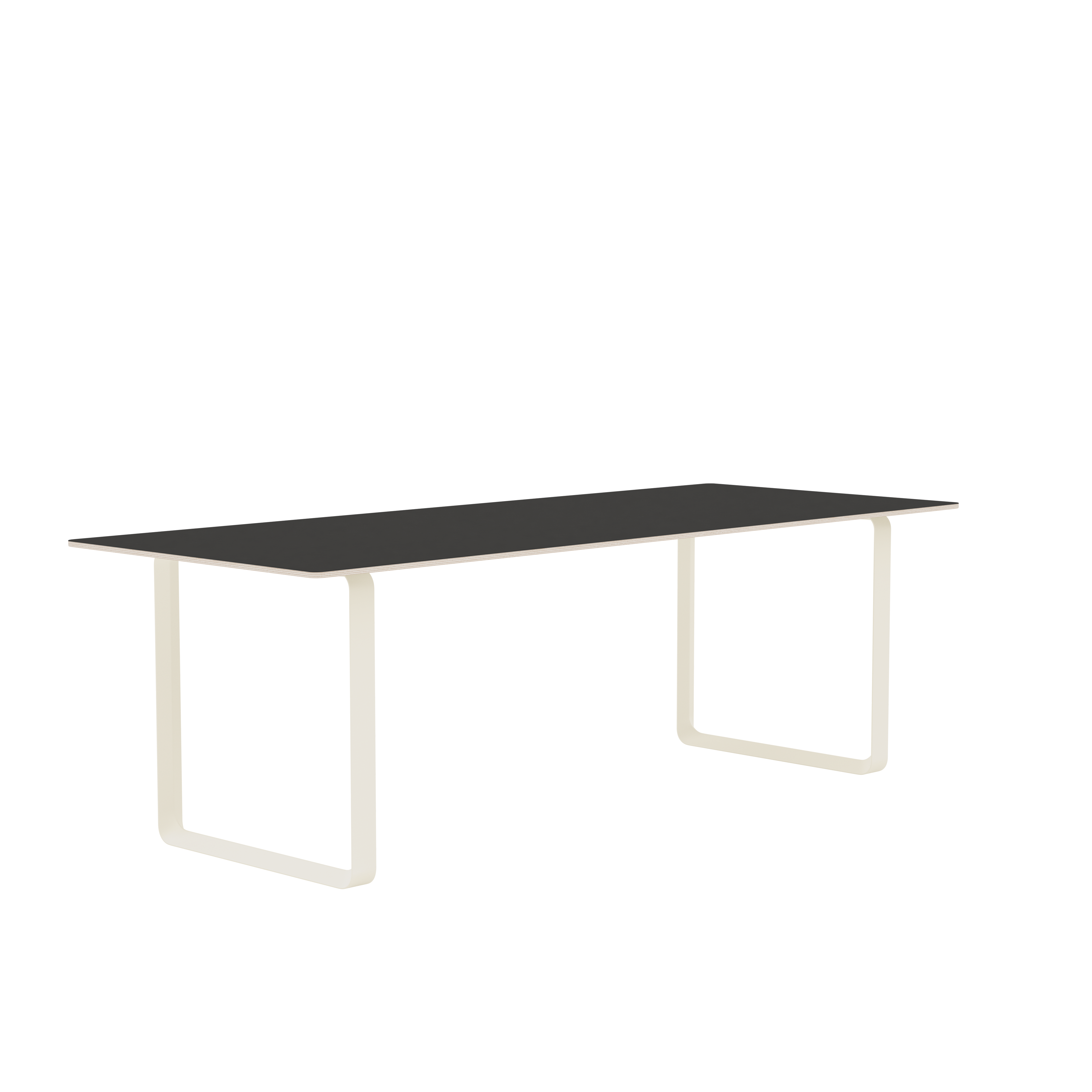 Tafel 70/70 zwart met zandkleurige basis