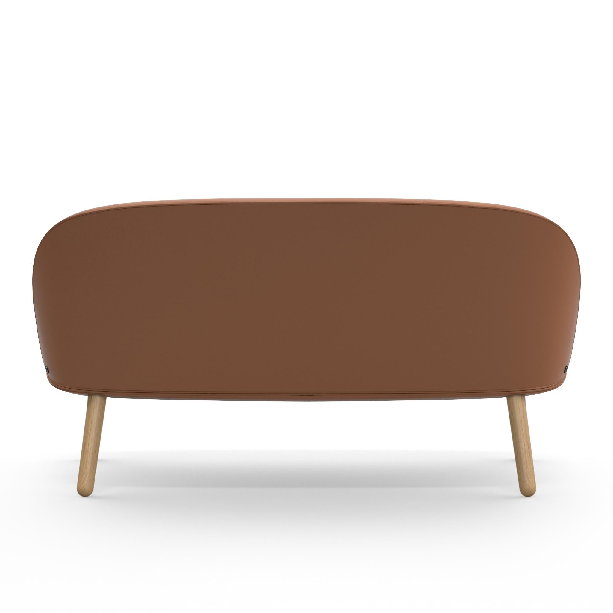 Sofa ACE ciemne drewno dębowe – skóra