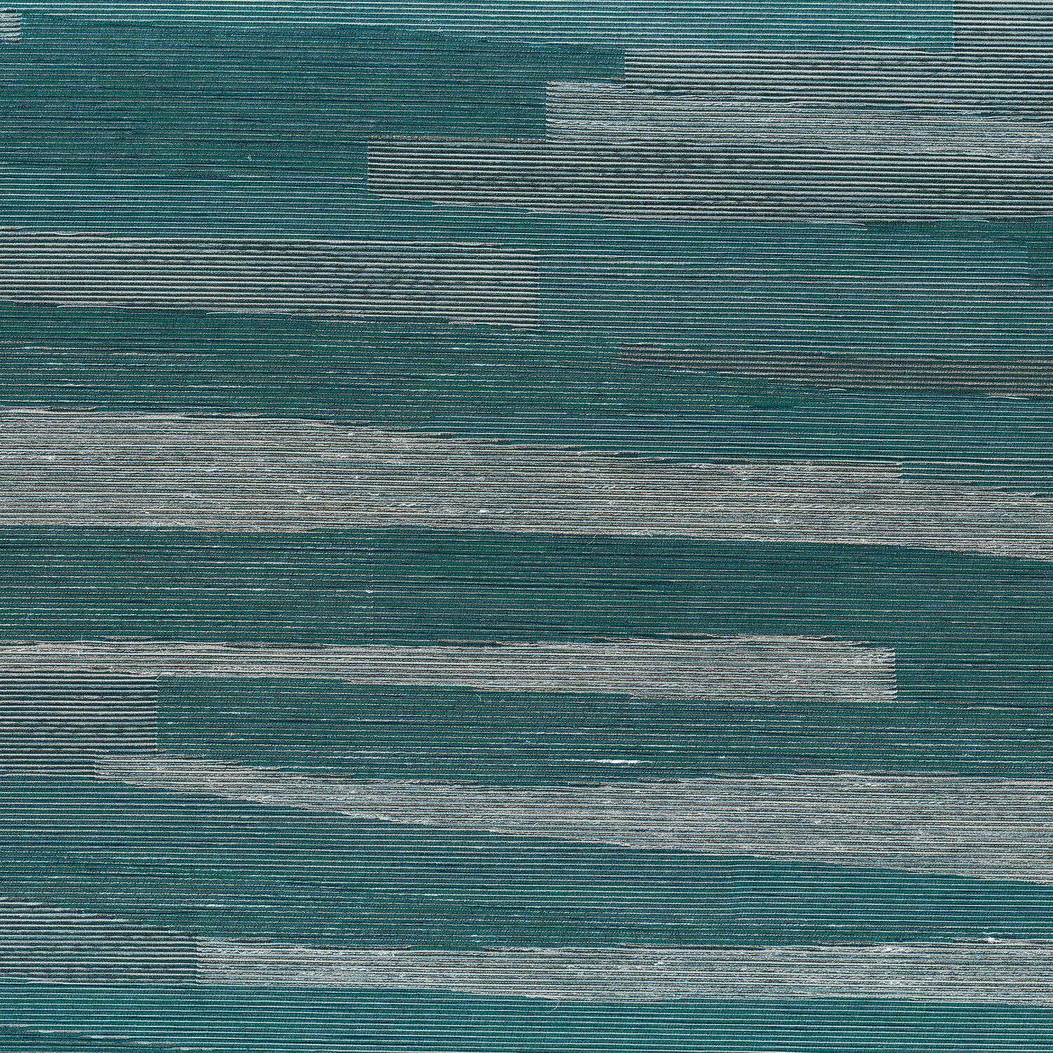 Textile wallpaper with a striped structure and jacquard weave HALANA - VERT EMERAUDE emerald