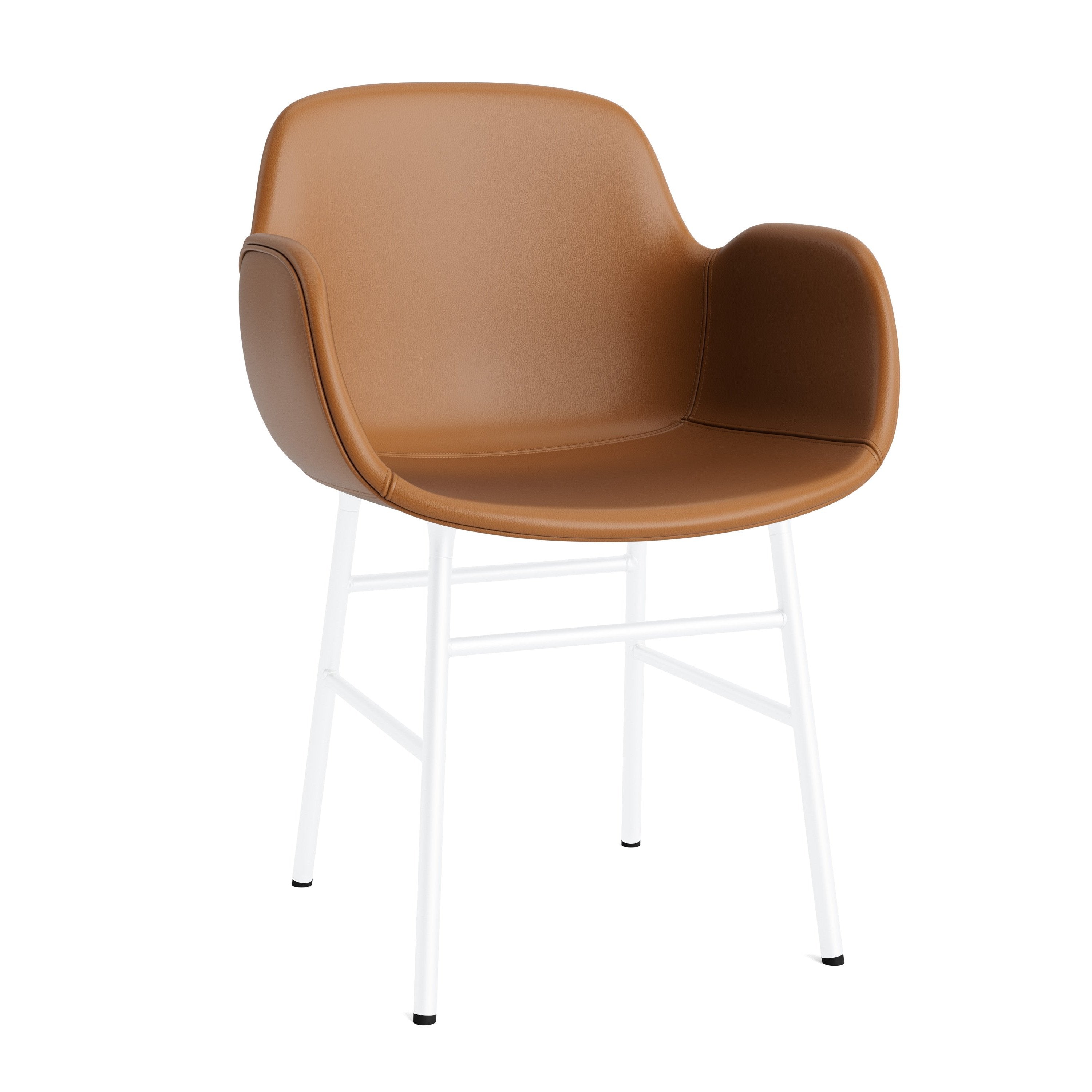 Krzesło tapicerowane z podłokietnikami FORM z białą podstawą – Normann Copenhagen
