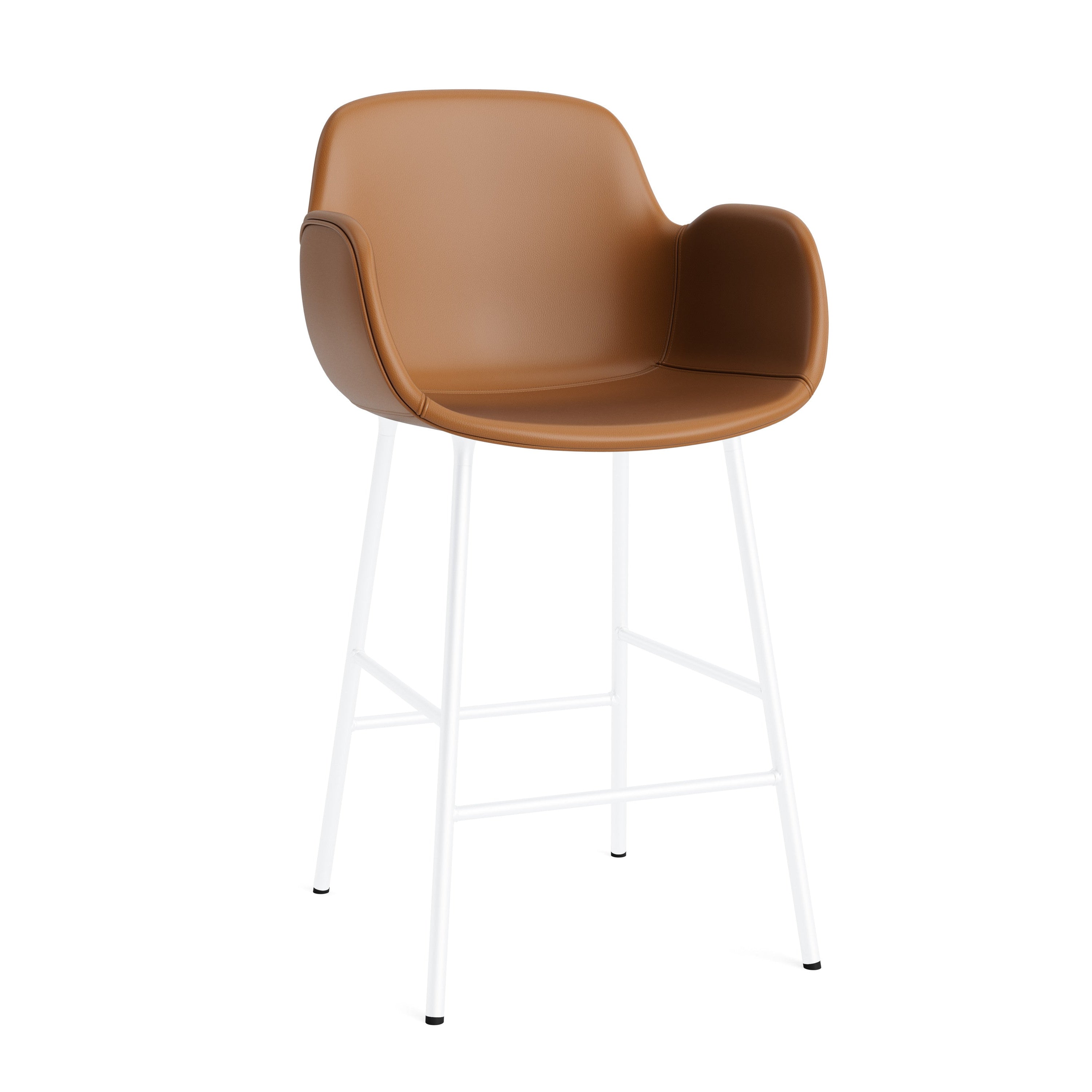 Gestoffeerde barkruk met armleuningen FORM met witte basis