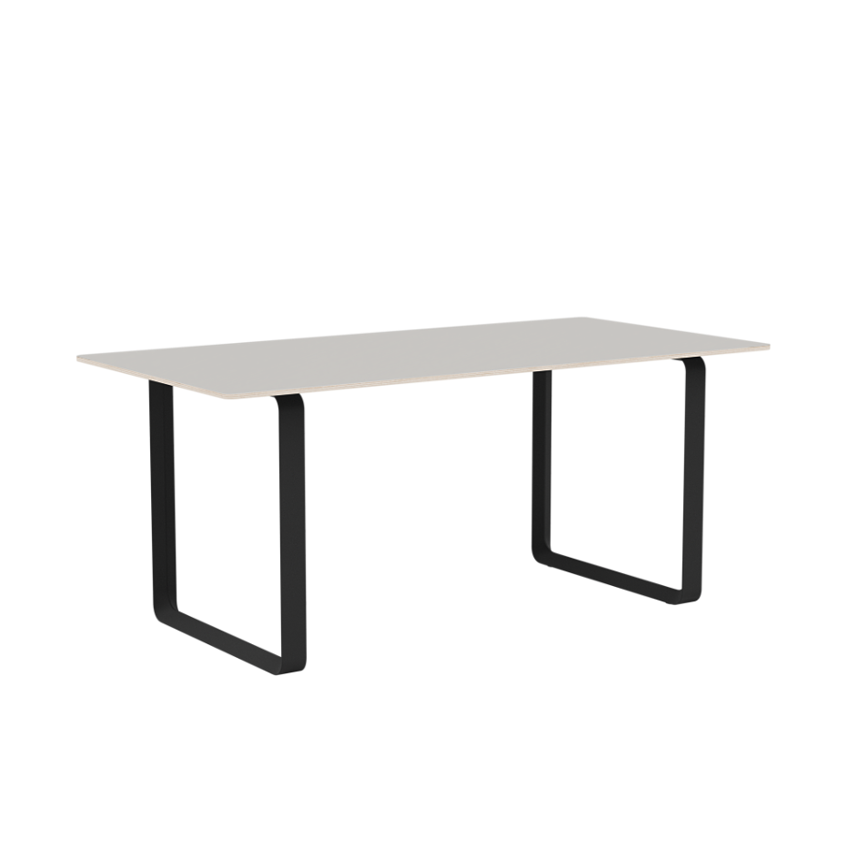 Tisch 70/70 grau mit schwarzem Gestell