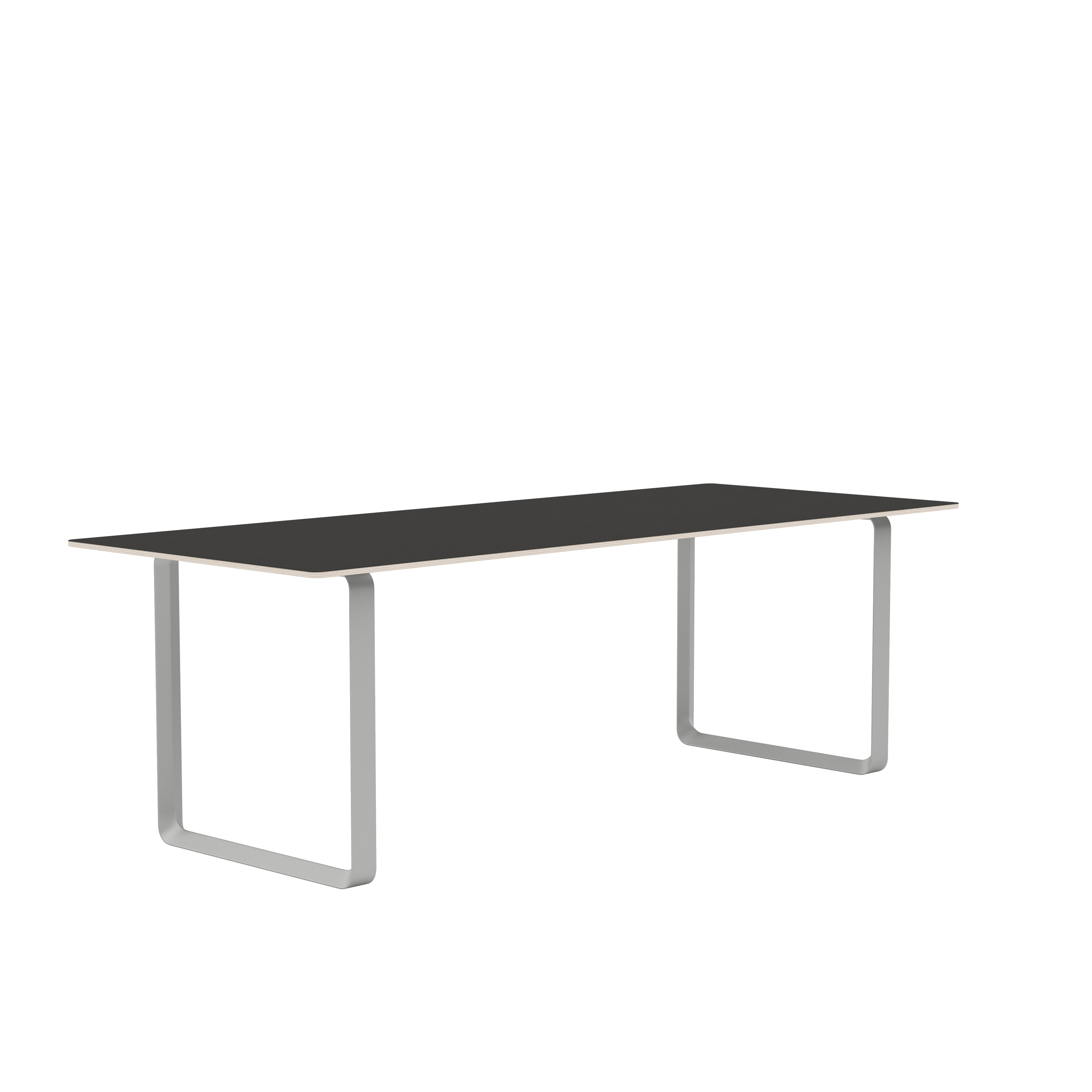 Tisch 70/70 schwarz mit grauem Fuß