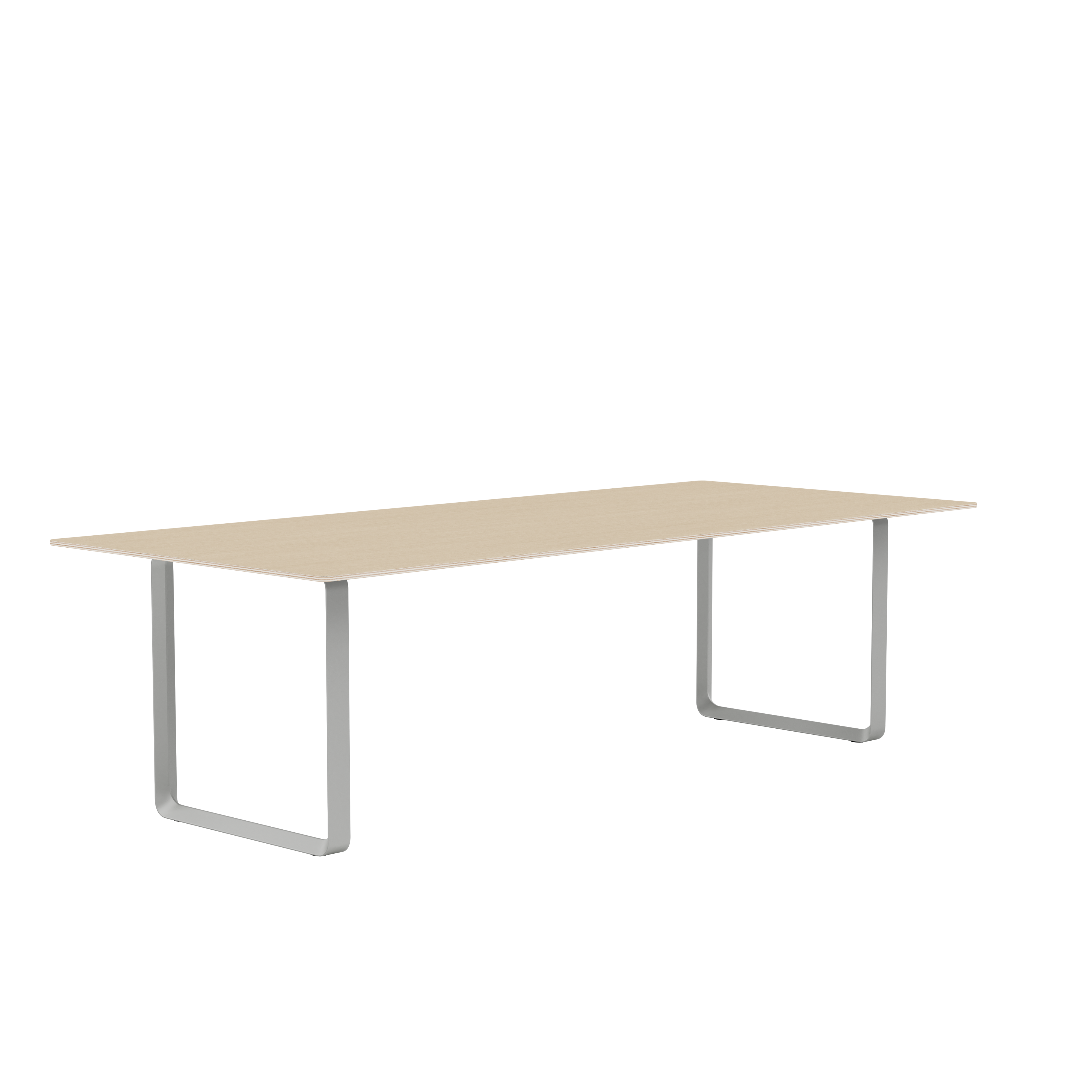 Eettafel 70/70 van eikenhout met grijze basis