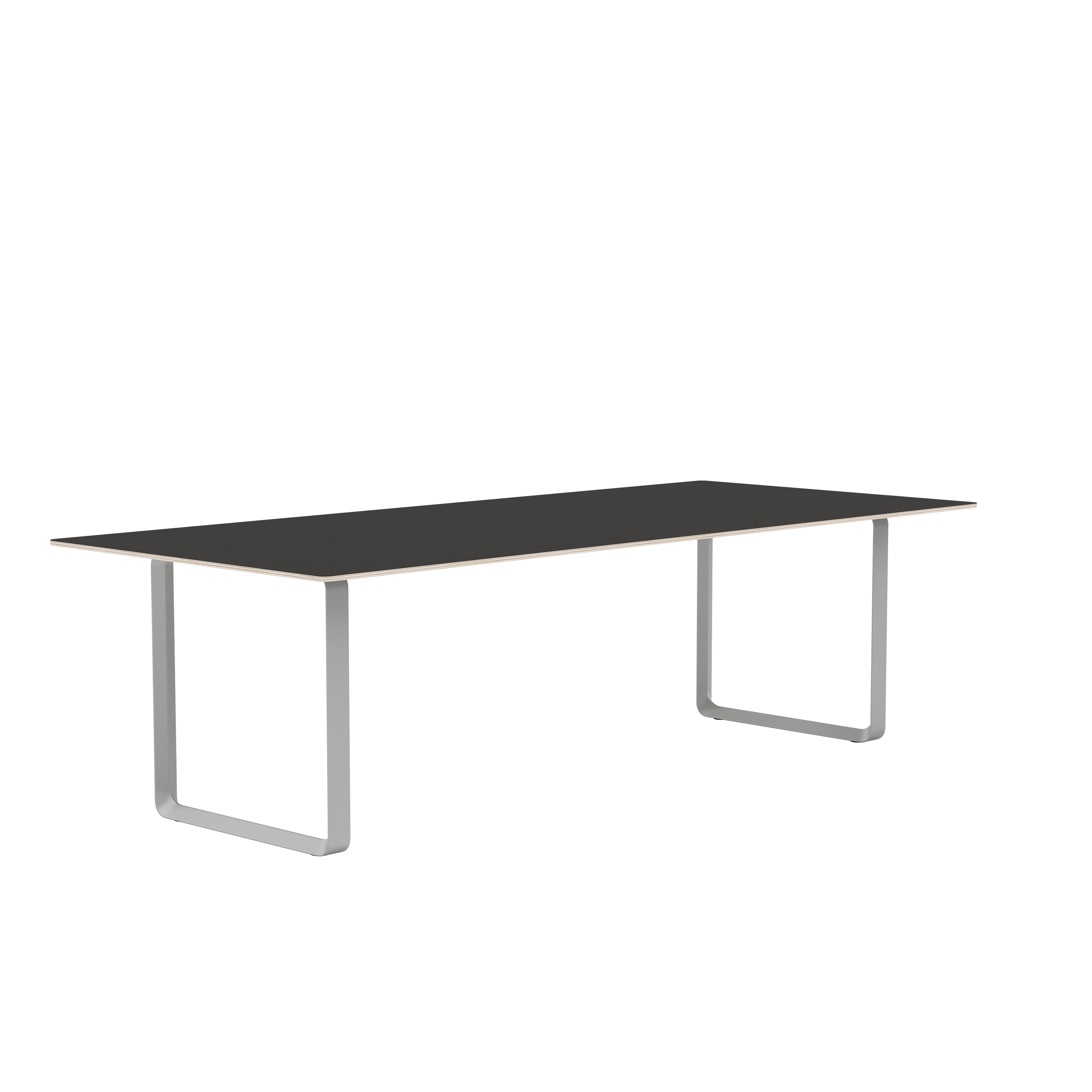 Tisch 70/70 schwarz mit grauem Fuß