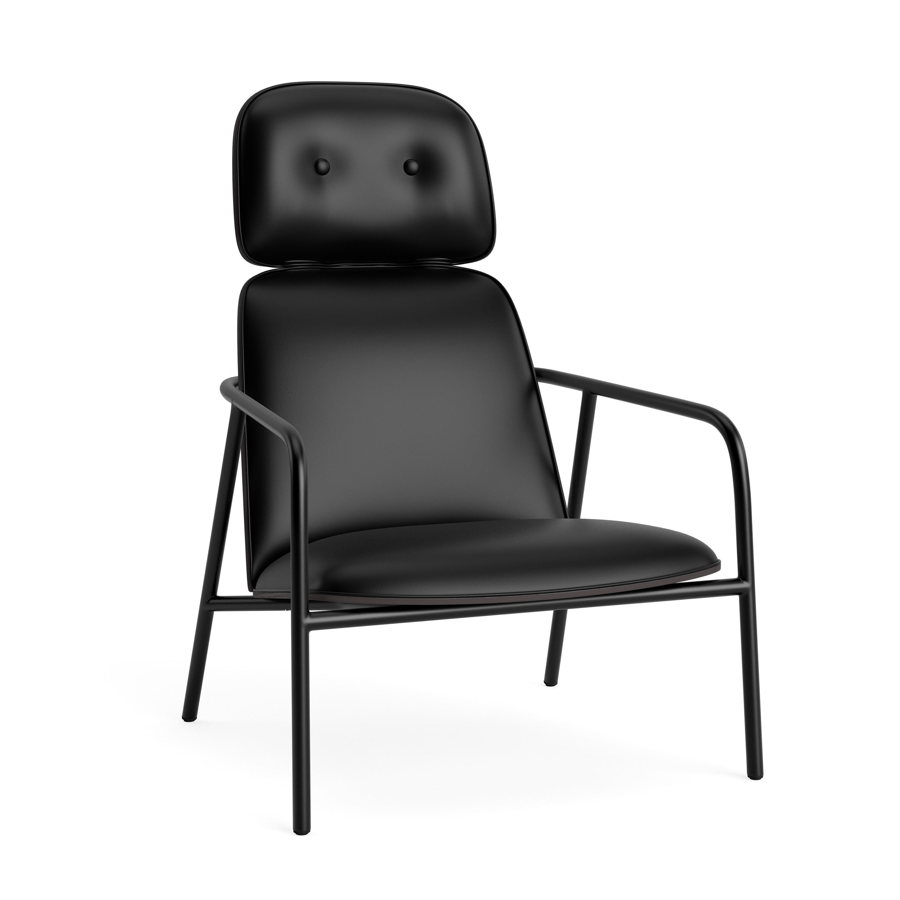 Fotel PAD HIGH czarny fornir jesionowy z czarną podstawą – Normann Copenhagen
