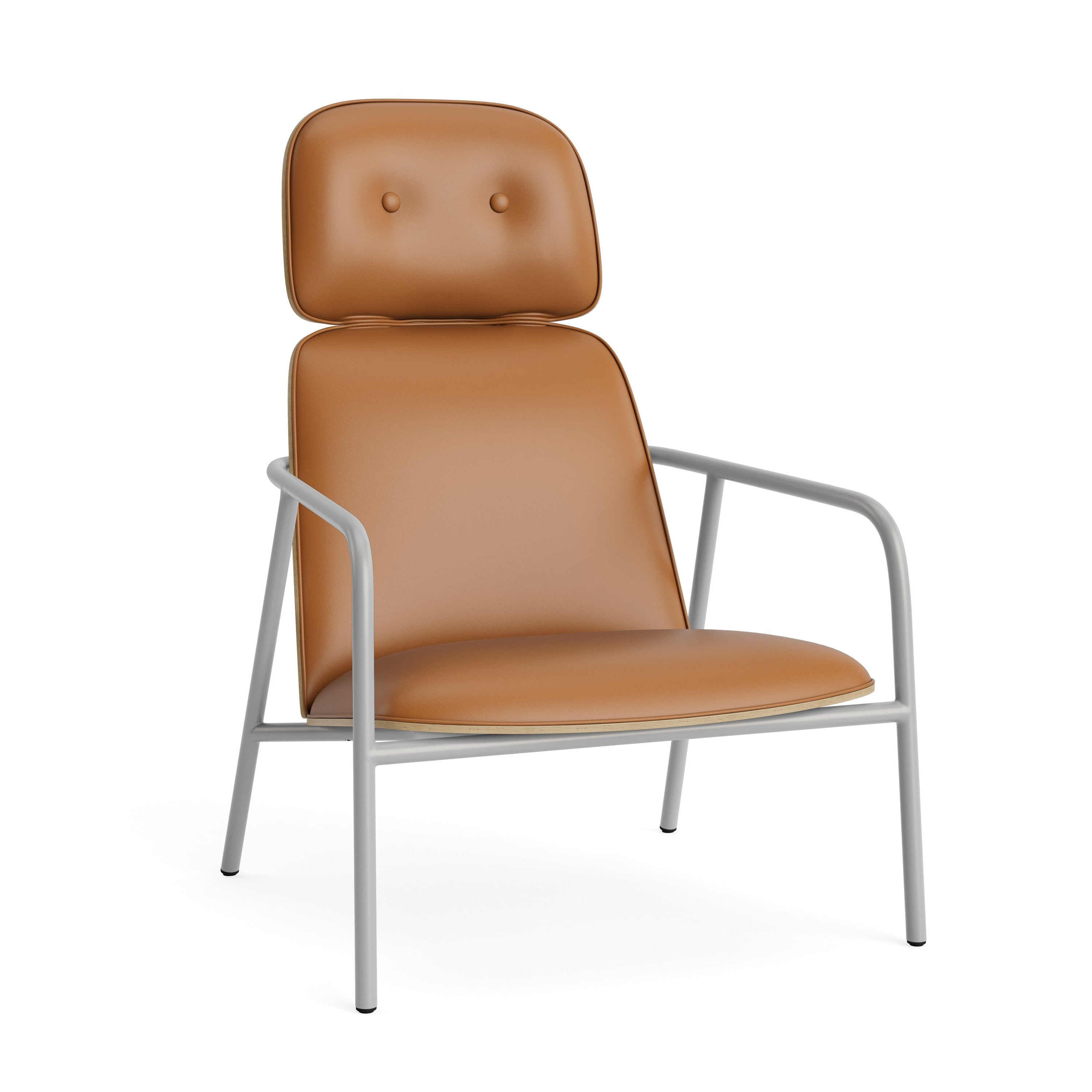 Fotel PAD HIGH fornir dębowy z szarą podstawą – Normann Copenhagen