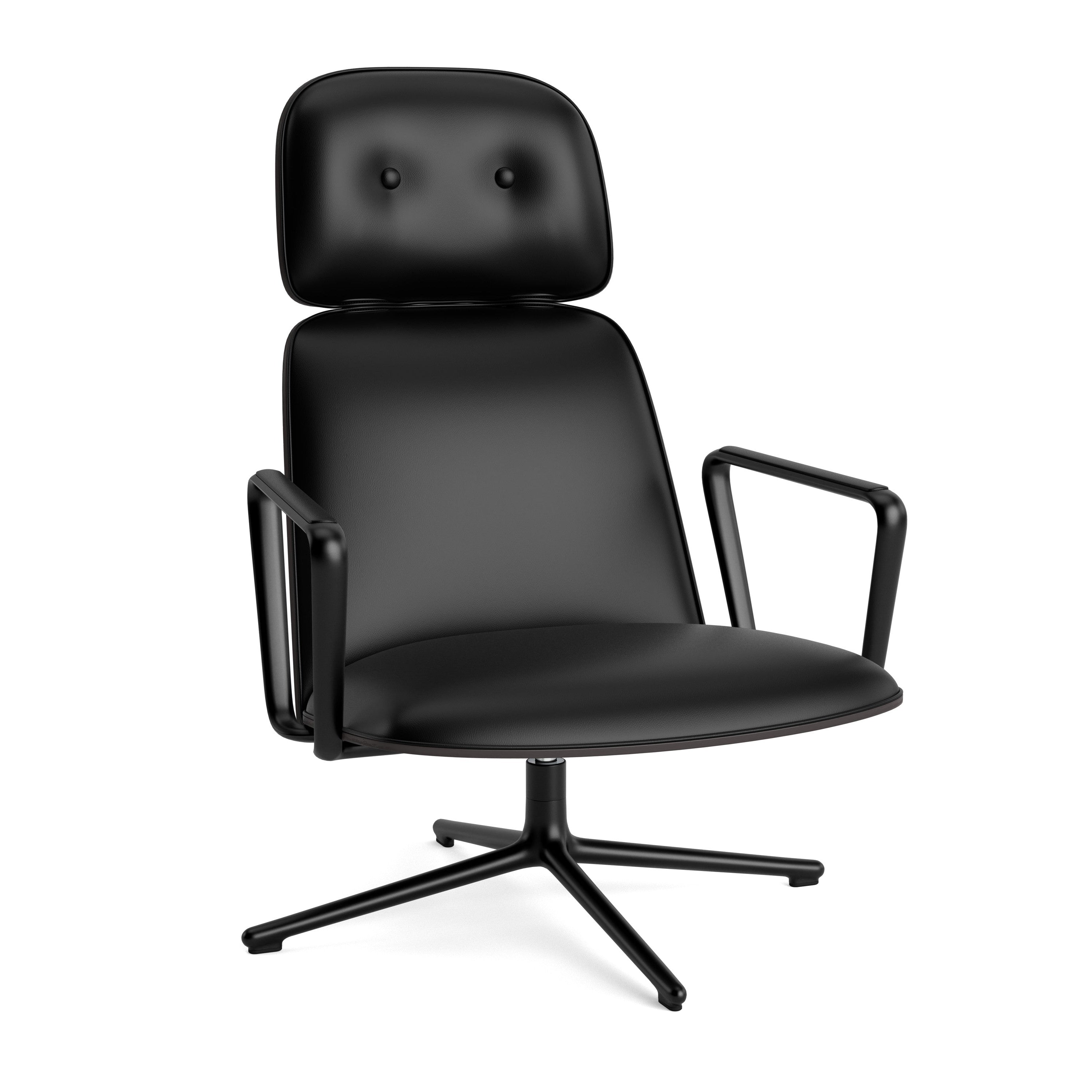 Draaistoel PAD HIGH zwart essenhout met zwarte basis