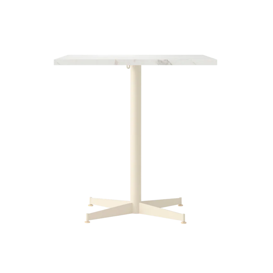 Koffietafel NOOK wit marmer met een crèmekleurige basis