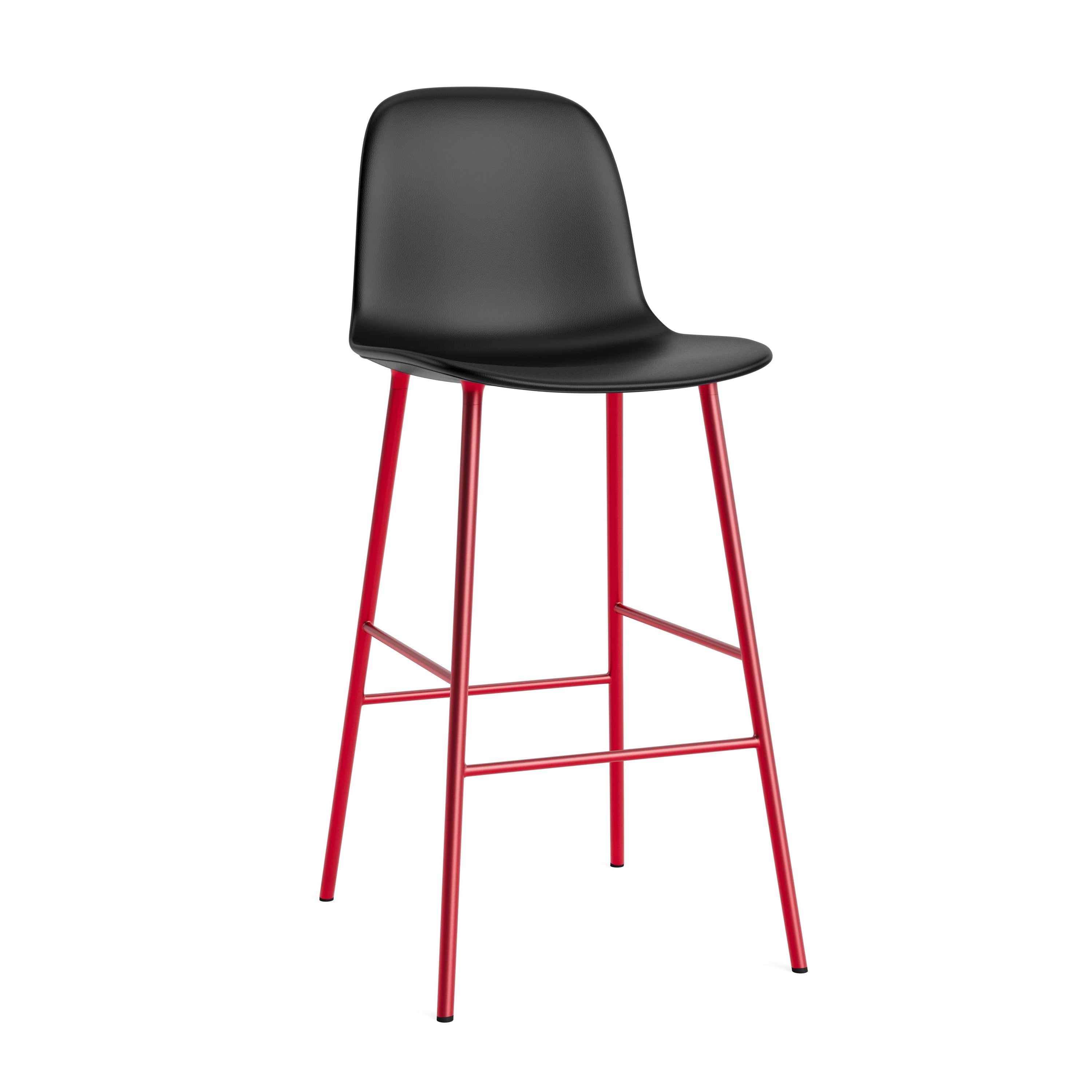 Bar chair upholstered forms with a red base