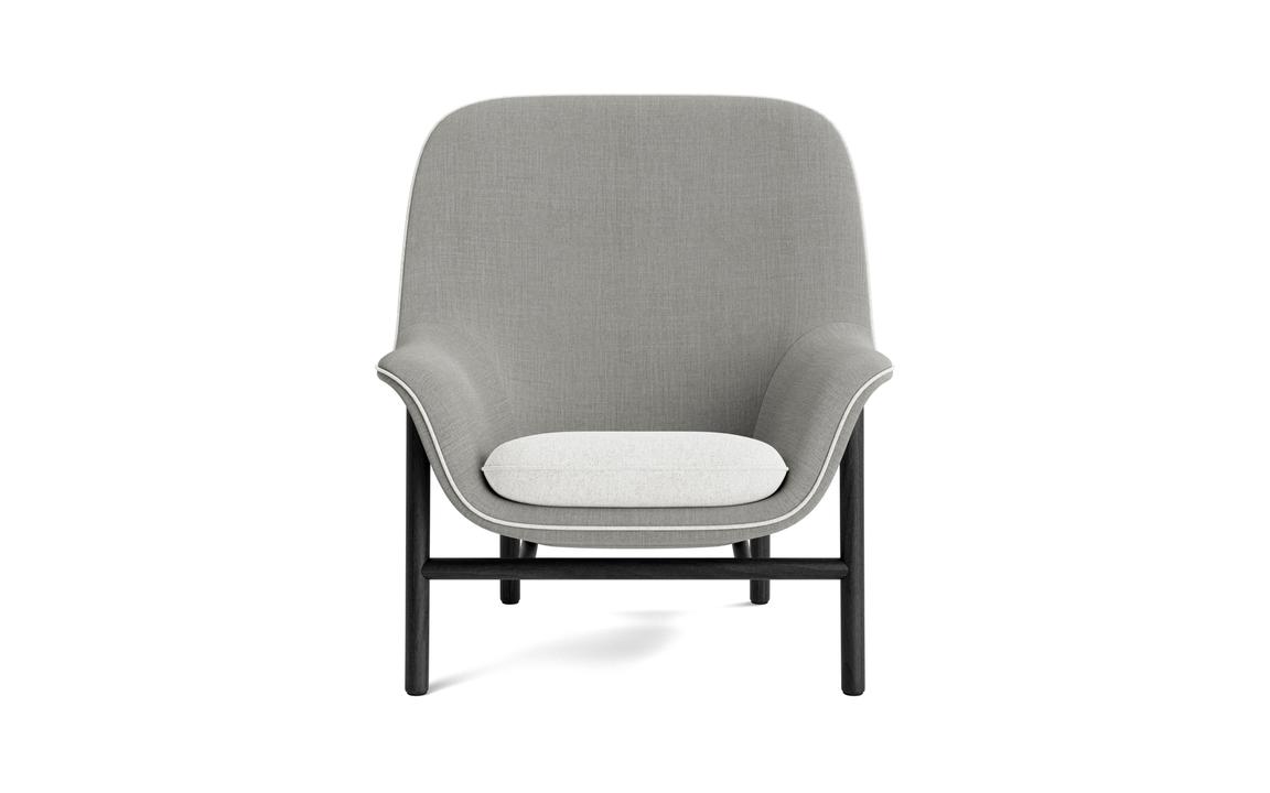 Fauteuil DRAPE HIGH met zwarte eiken basis