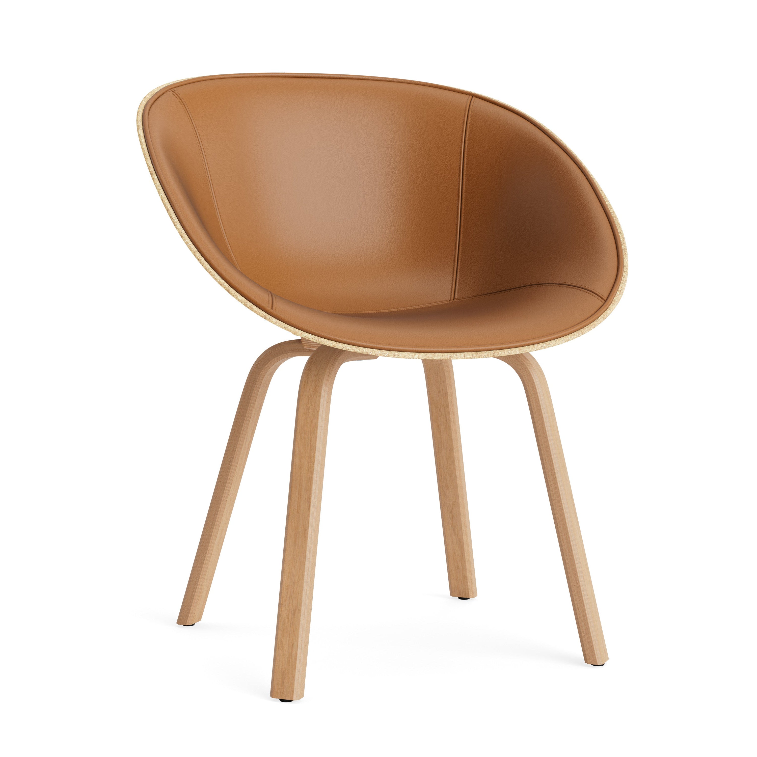 Beige gestoffeerde MAT ARMCHAIR met multiplex van beukenhout