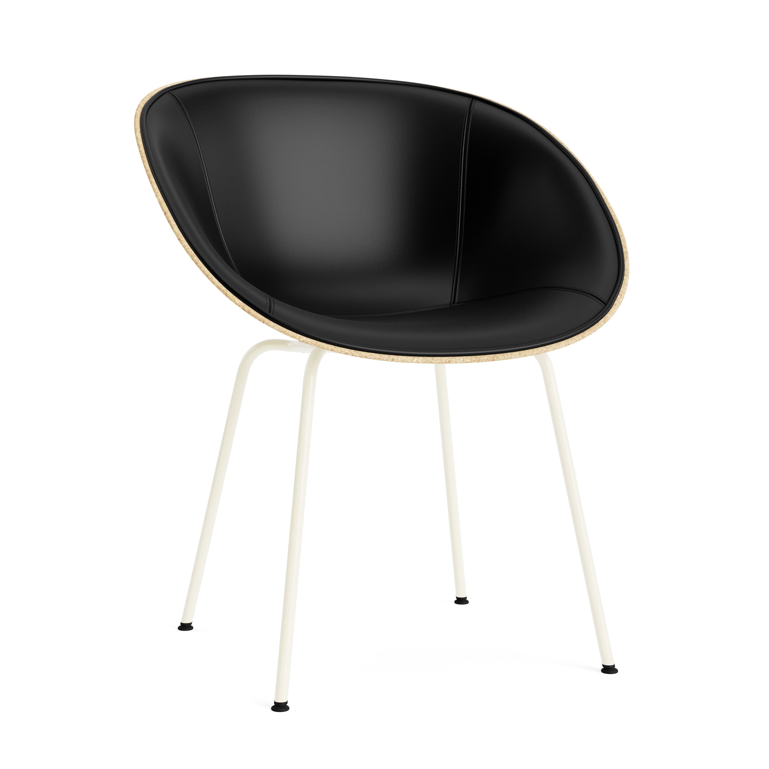 Gestoffeerde MAT ARMCHAIR in beige met een crèmekleurige basis