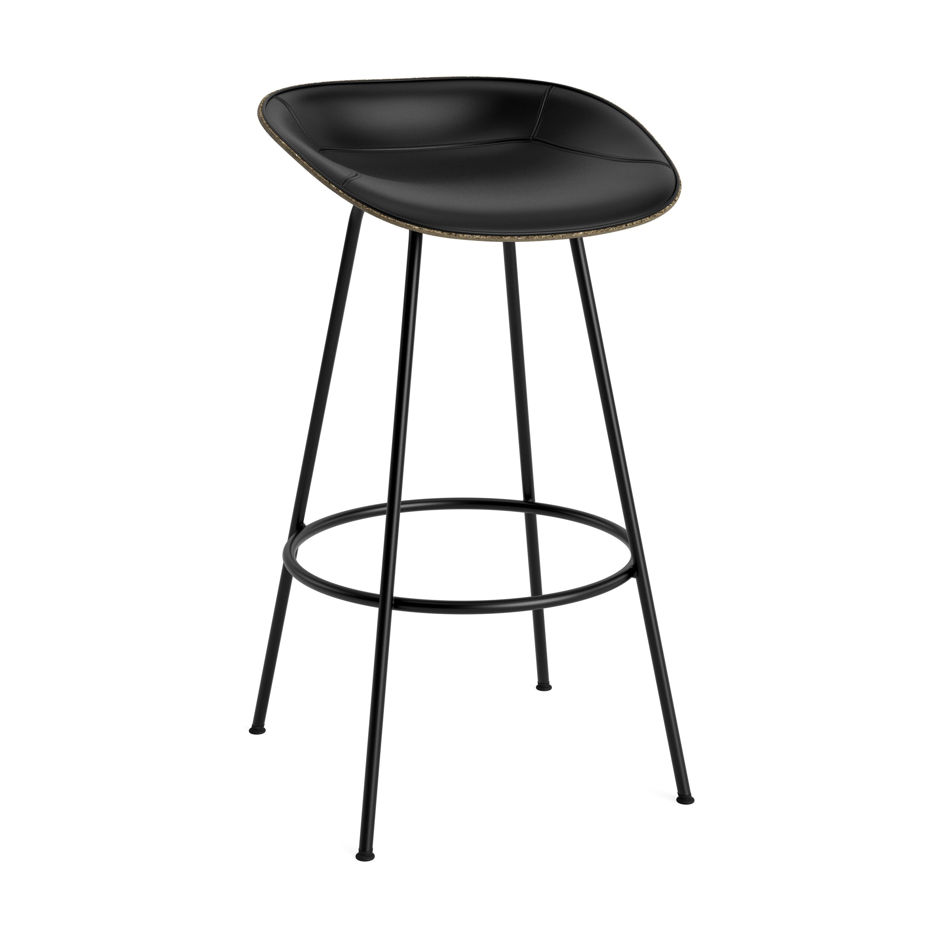 Krzesło barowe tapicerowane MAT beżowy z czarną podstawą – Normann Copenhagen