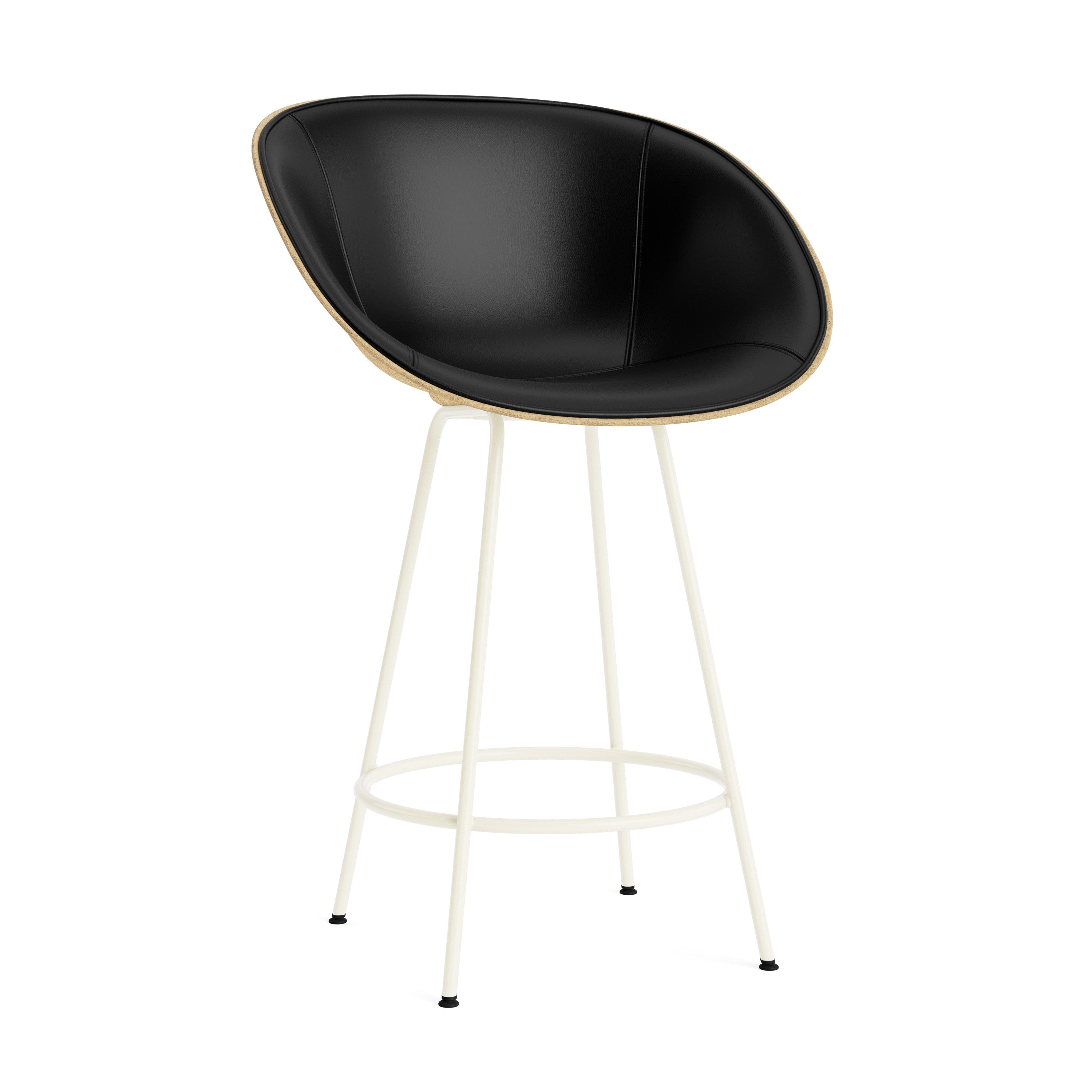 Krzesło barowe tapicerowane MAT ARMCHAIR beżowy z kremową podstawą – Normann Copenhagen