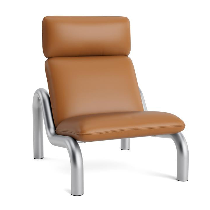 Gestoffeerde fauteuil TUBE met stalen basis