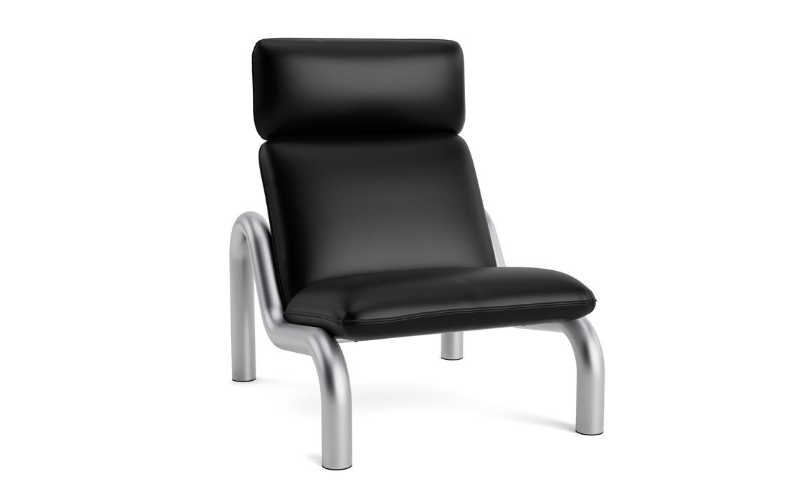 Gestoffeerde fauteuil TUBE met stalen basis