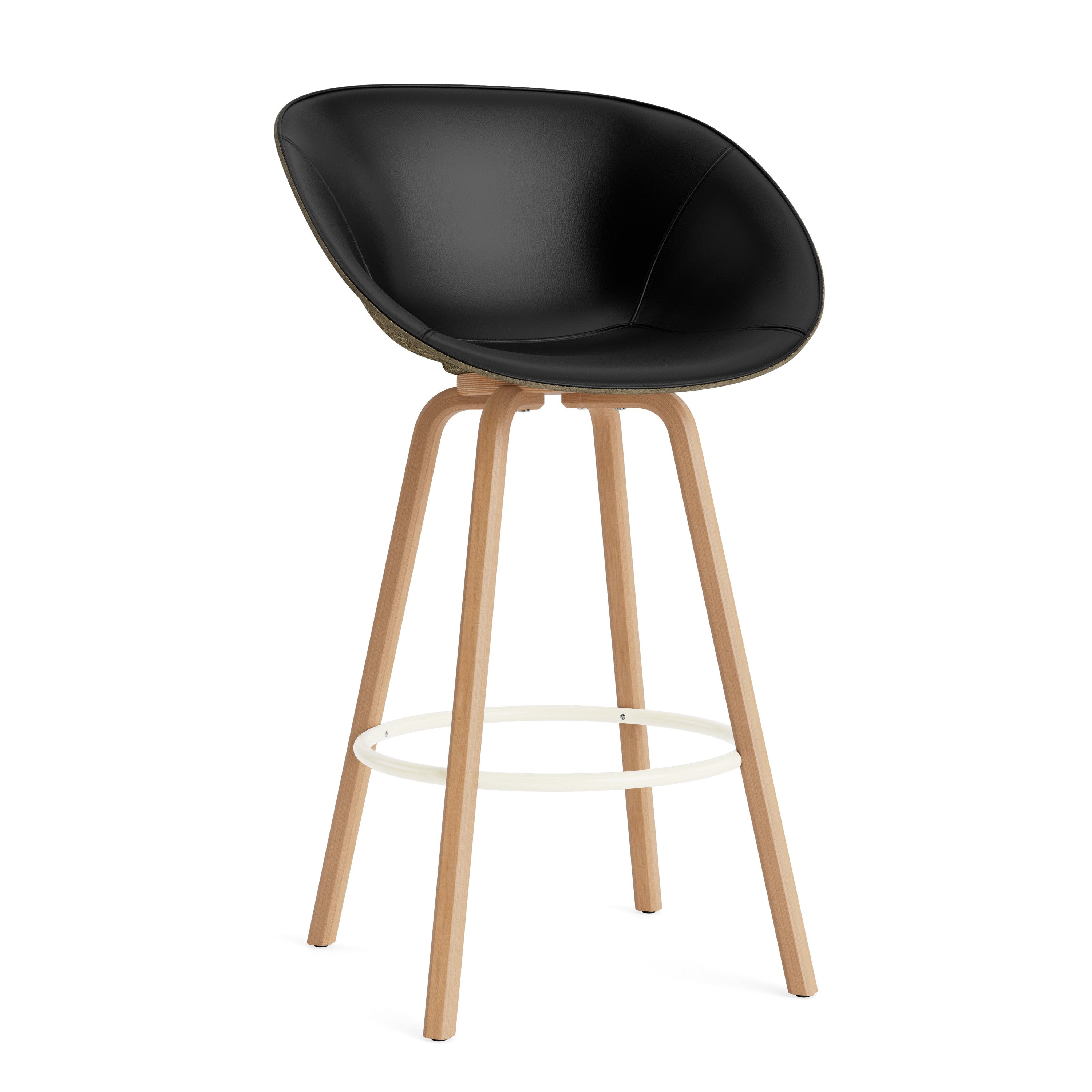 Sesselgrün gepolsterte Barrierstuhl mit einer Buchenbasis