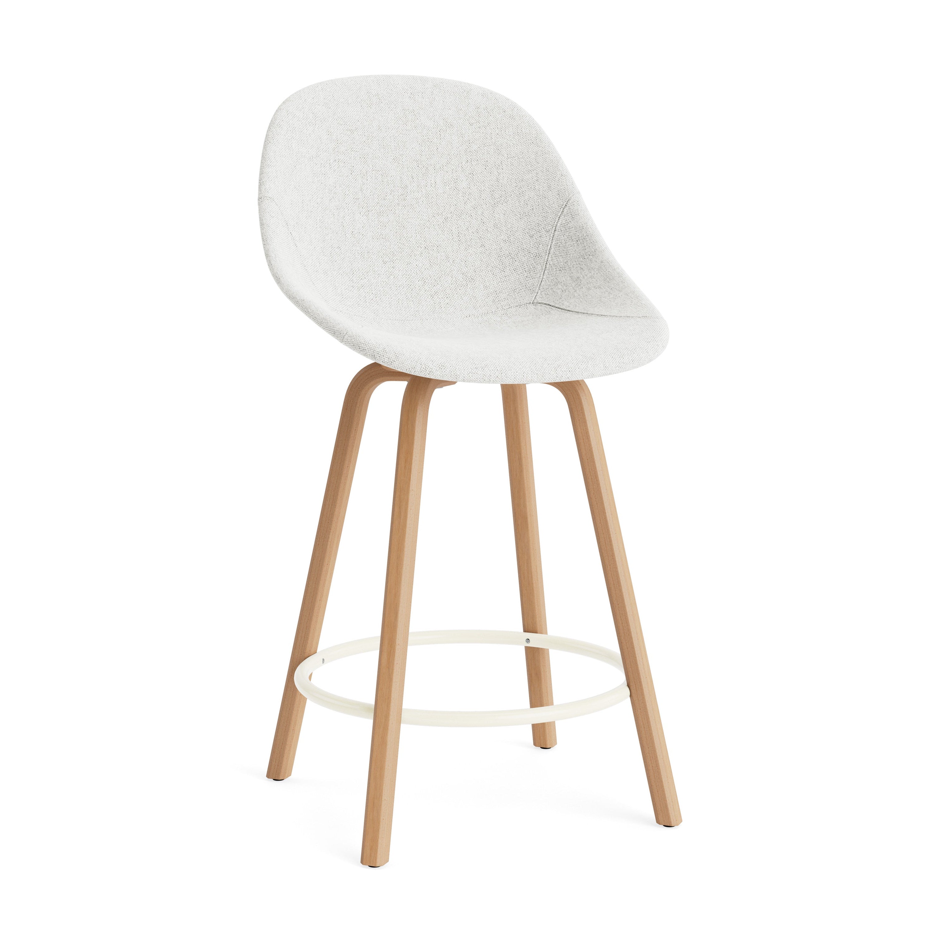 Barkruk met rugleuning, gestoffeerd MAT, multiplex beukenhout