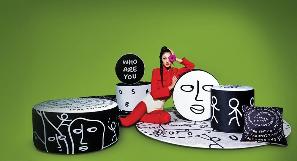 Ronde tapijt CHRONICLES zwart