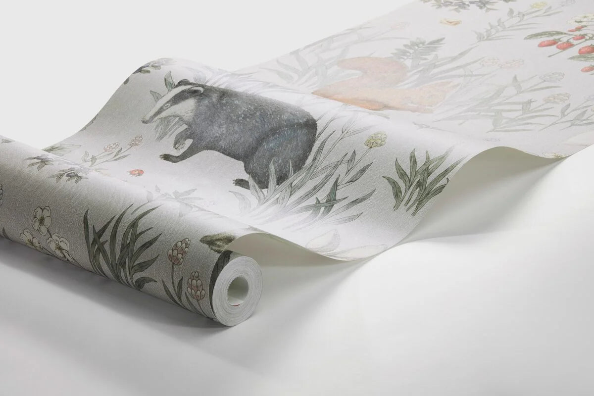 Muurschildering voor kinderen met dierenmotief FOREST FRIENDS blauw