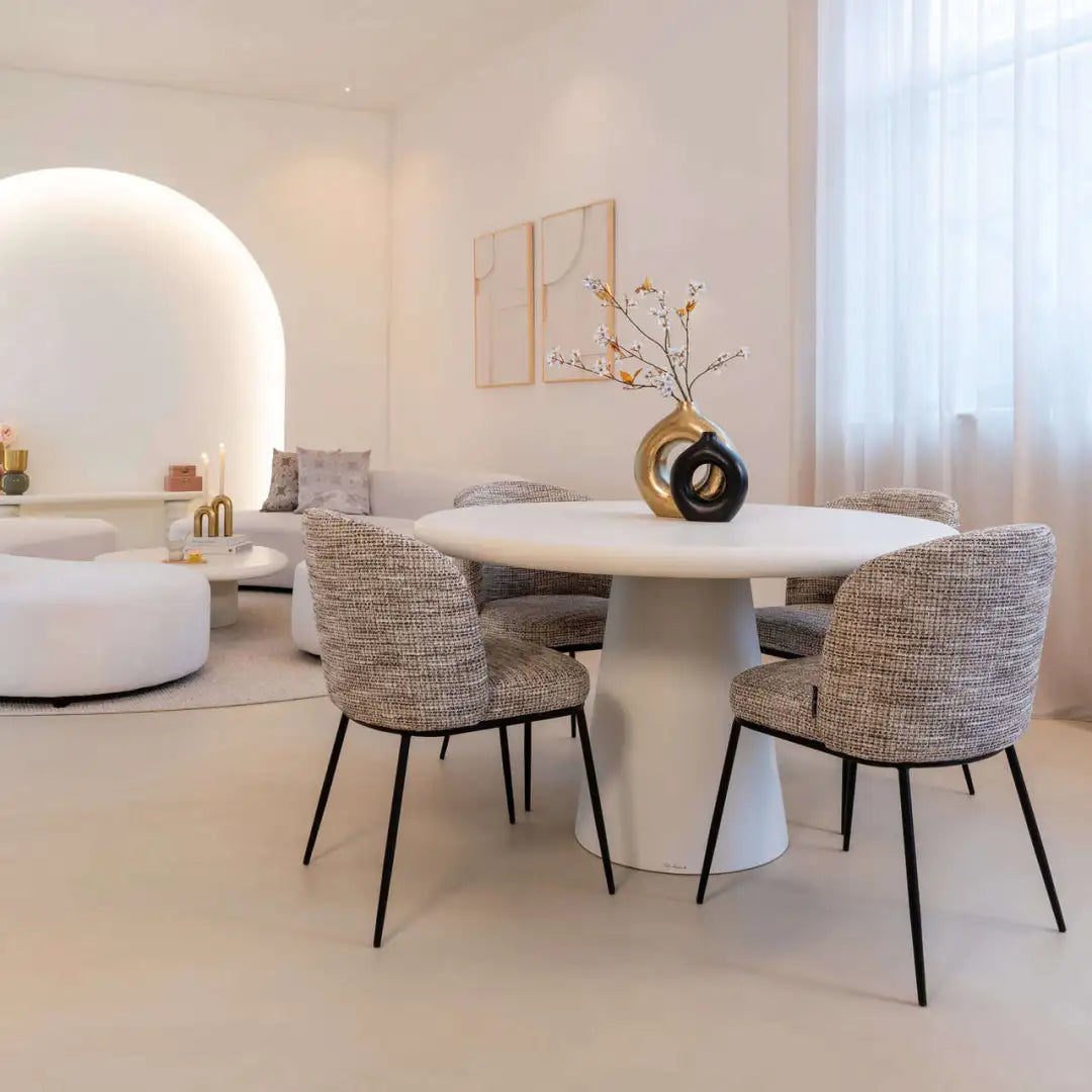 Witte ronde tafel BLOOMSTONE