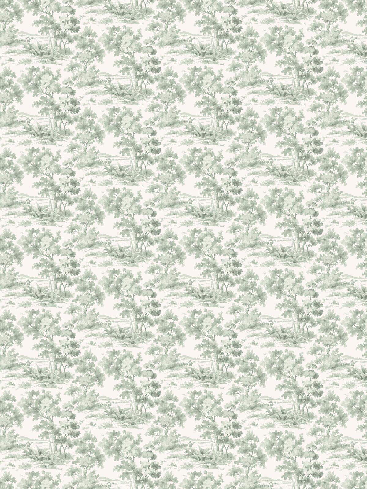 Vliesbehang met plantaal patroon LANDLIJK OCHTEND beige met groen