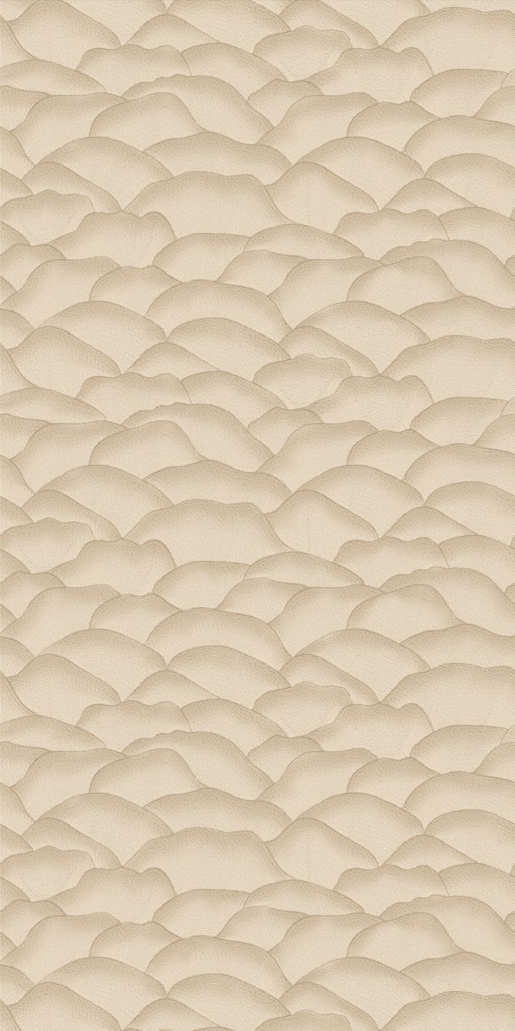 Textured wallpaper resembling fabric with an abstract wave pattern ONDULA sand