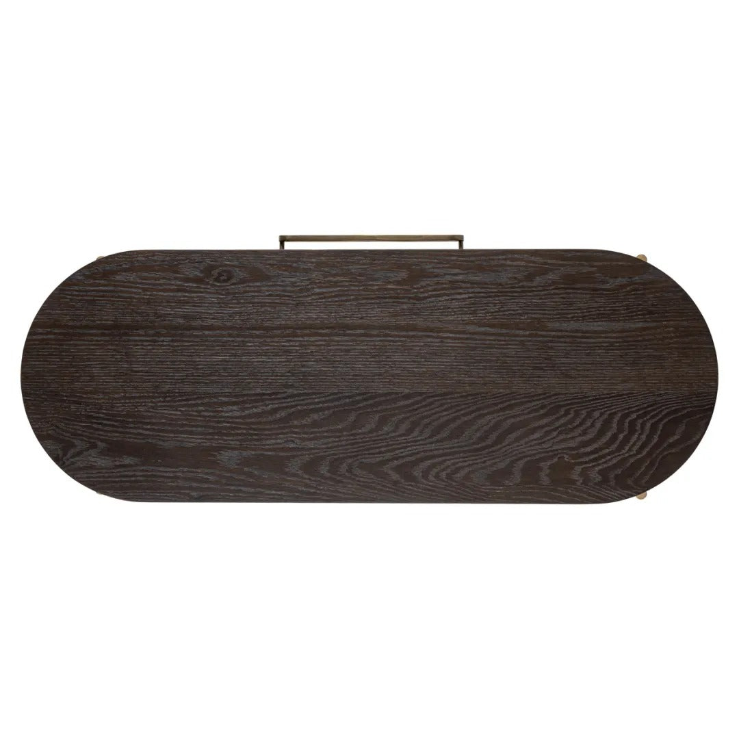 Konsola LUXOR donkerbruin met een messing basis