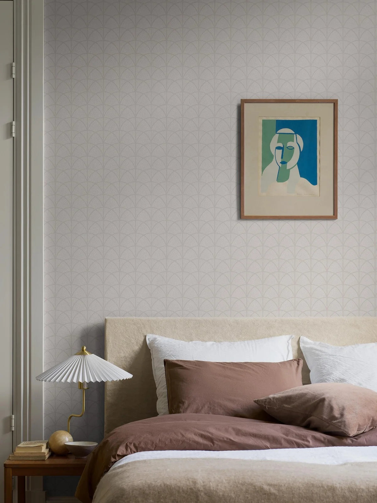 Vlies-Tapete mit geometrischem Muster DECO ARCH in gebrochenem Weiß