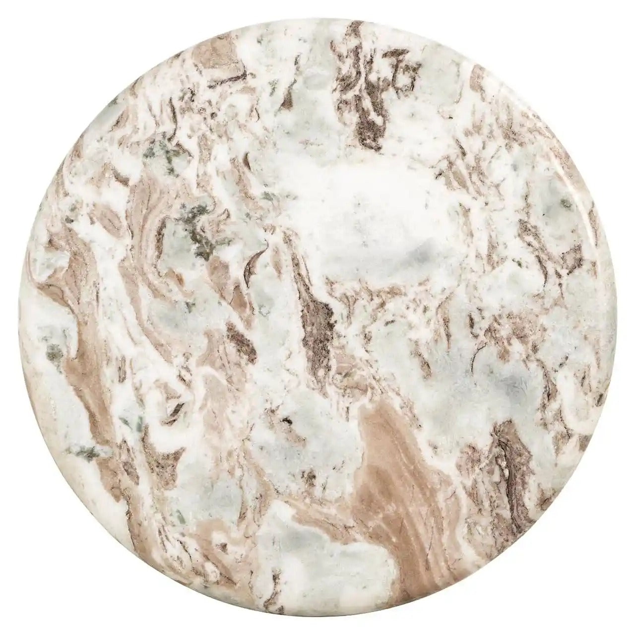 Beige CORONEL bijzettafel met marmeren blad