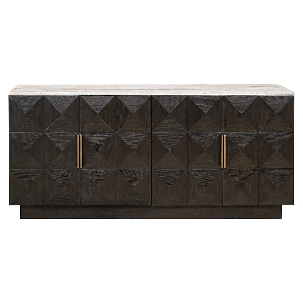 4-door CLAREMONT chest of drawers brown with beige top